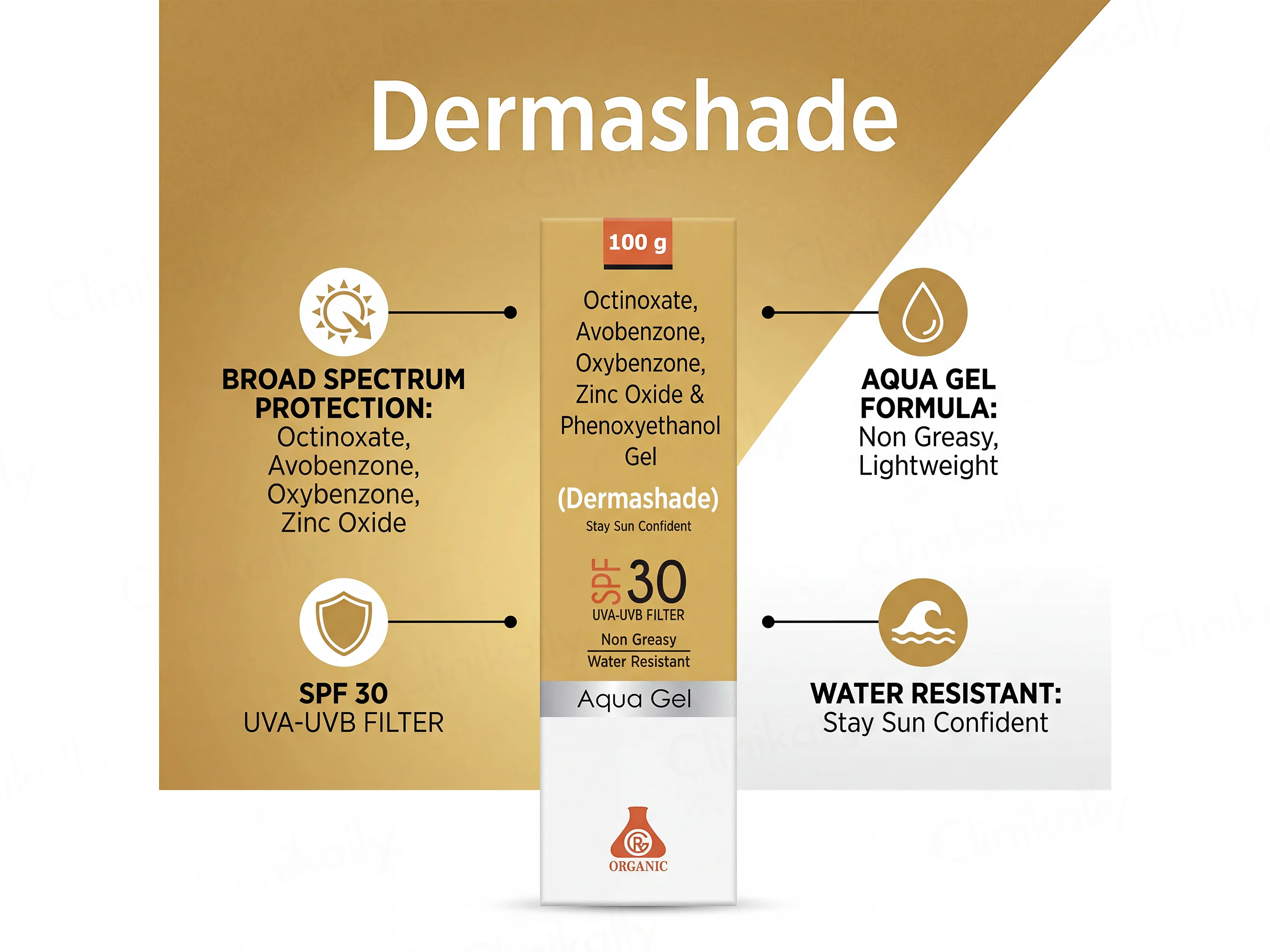 Dermashade Aqua Gel Sunscreen SPF 30 UVA-UVB Filter - Image 2