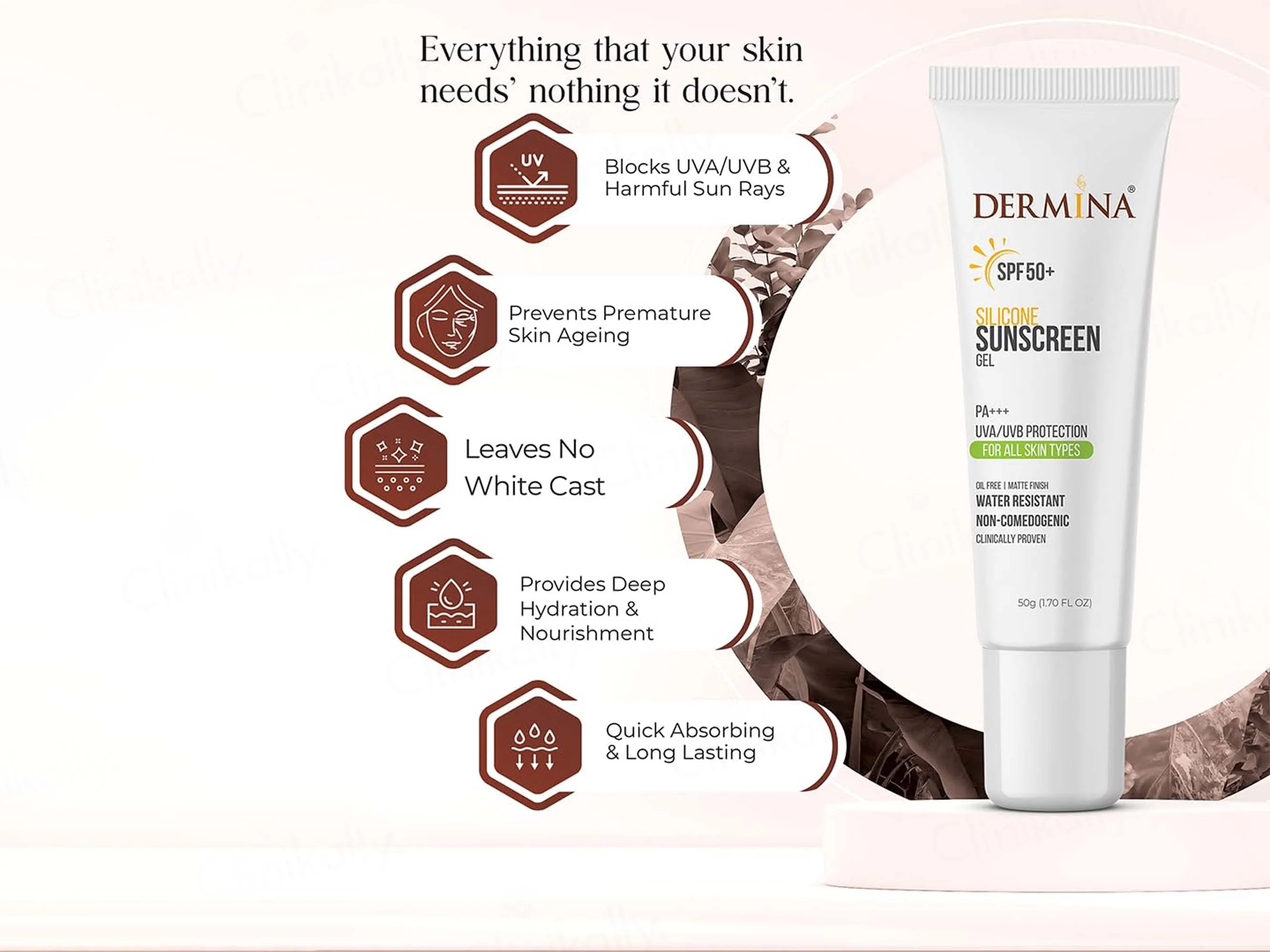 Dermina Silicone Sunscreen Gel SPF 50+ PA+++ - Image 5