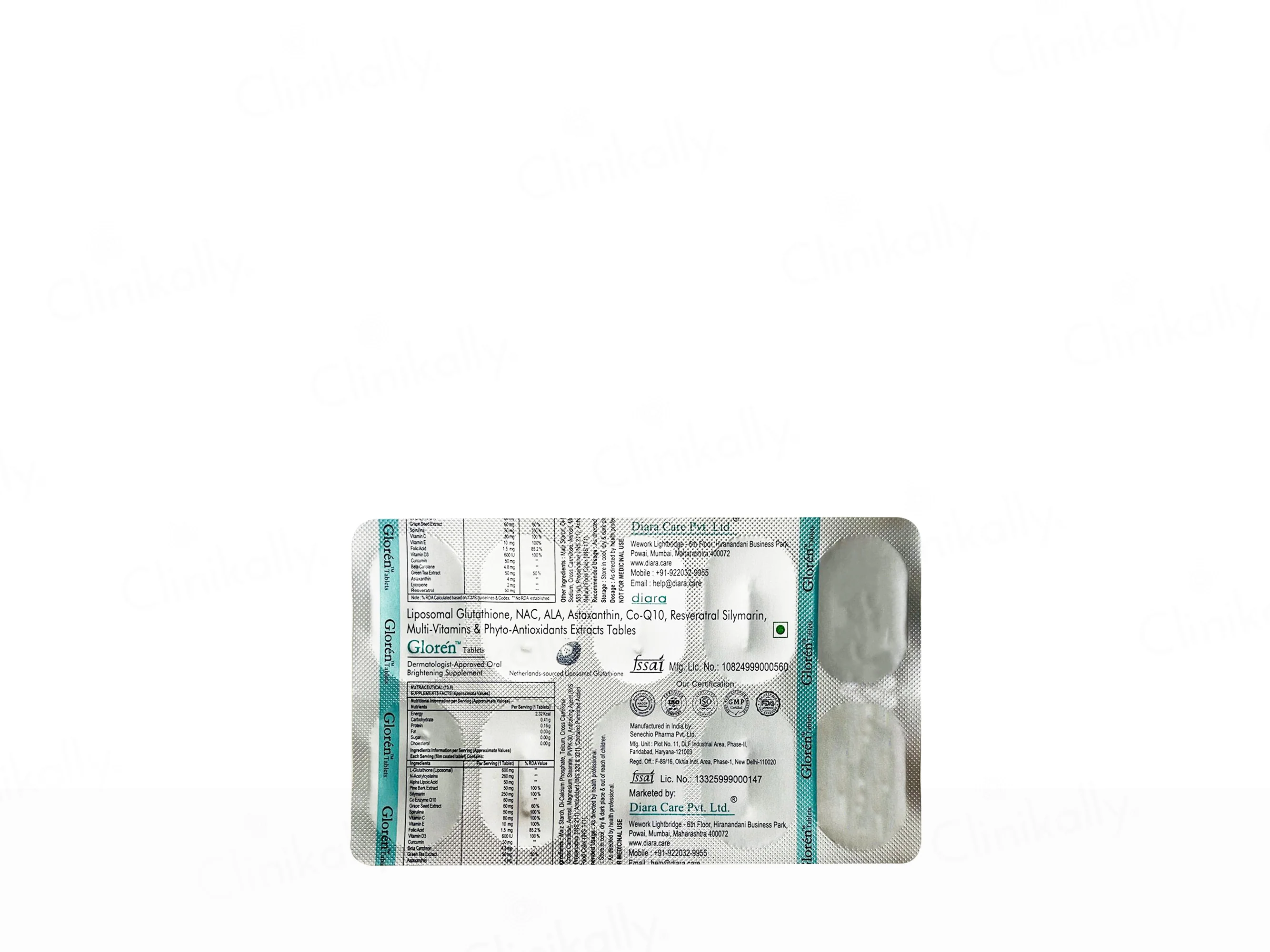 Diara Gloren Liposomal Glutathione Nutraceutical Tablet - Image 3