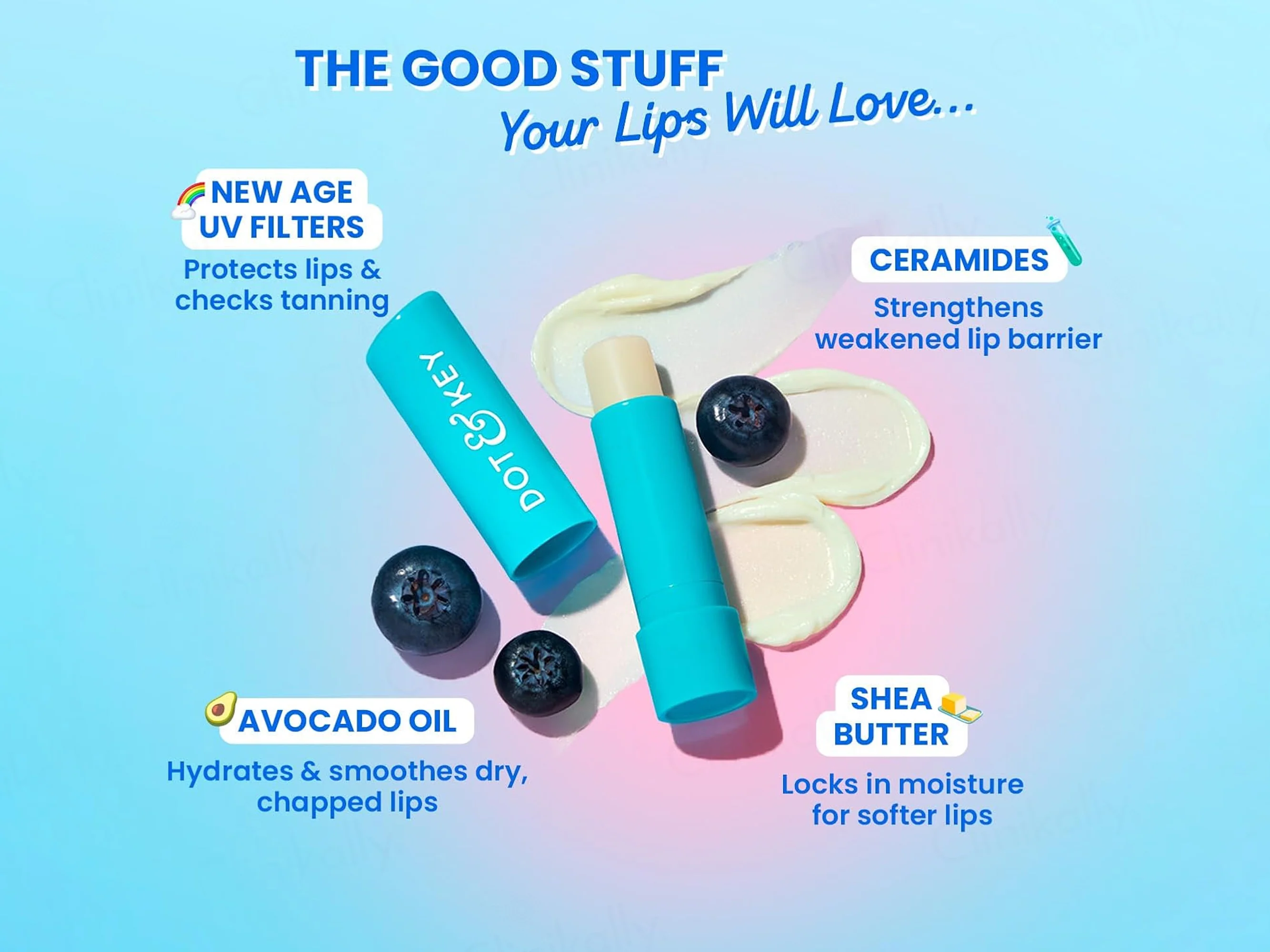 Dot & Key Barrier Repair Hydrating Non-Tinted Lip Balm SPF 50 PA+++ (Blueberry Bliss) - Image 3