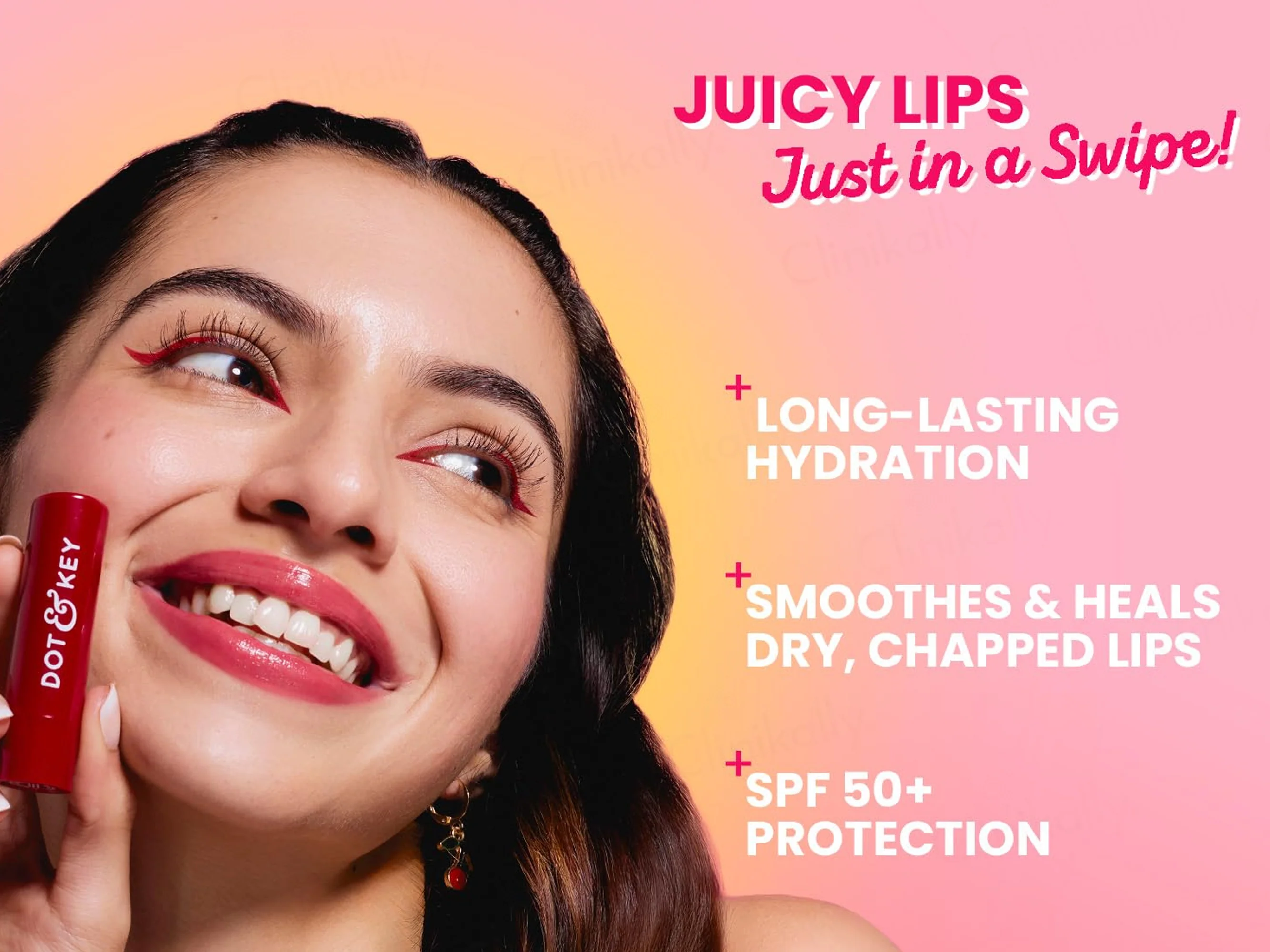 Dot & Key Barrier Repair Hydrating Tinted Lip Balm SPF 50 PA+++ (Cherry Crimson) - Image 3