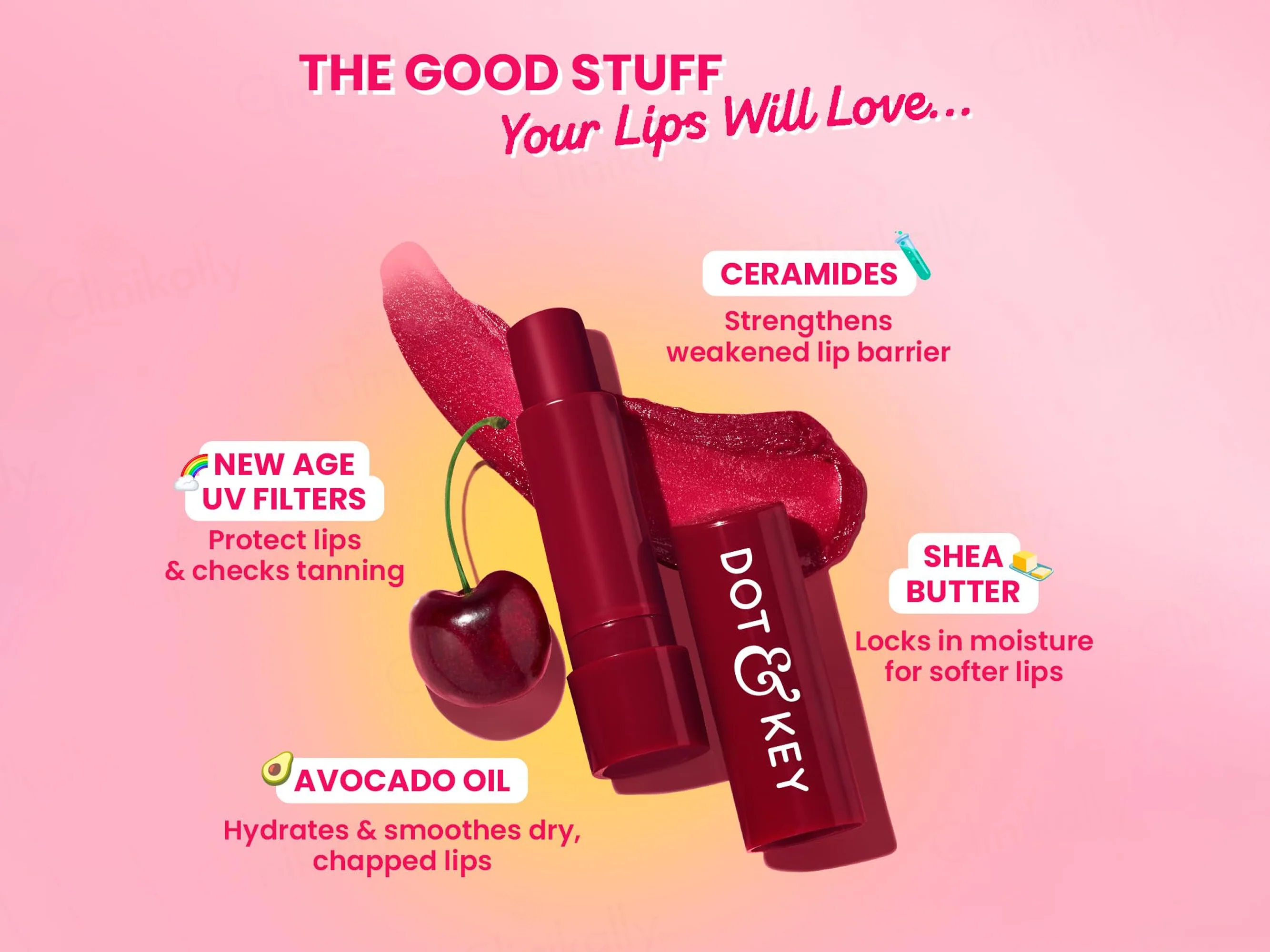Dot & Key Barrier Repair Hydrating Tinted Lip Balm SPF 50 PA+++ (Cherry Crimson) - Image 4