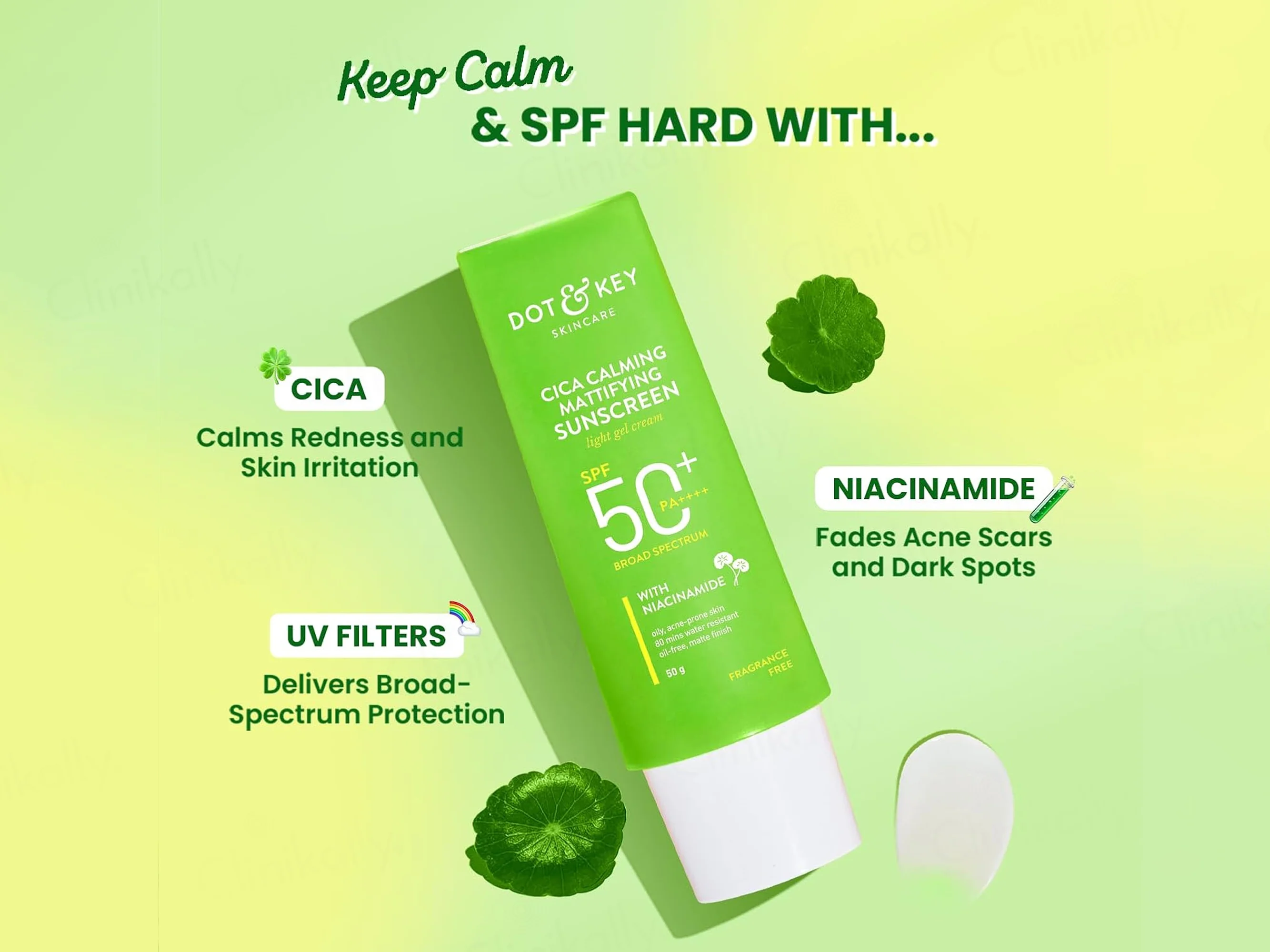 Dot & Key Cica Calming Mattifying Light Gel Cream Sunscreen SPF 50+ PA++++ - Image 2