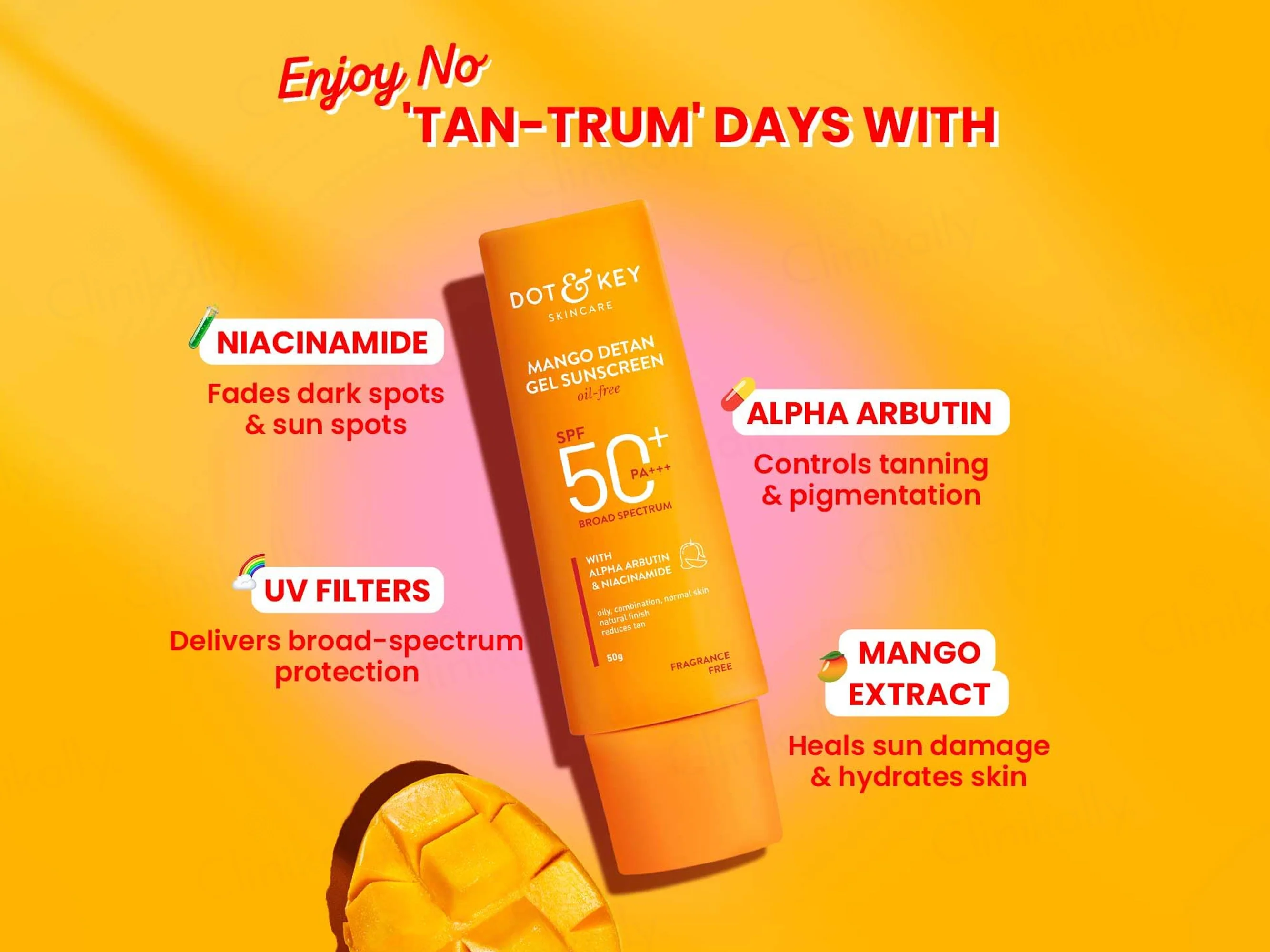 Dot & Key Mango Detan Gel Oil-Free Sunscreen SPF 50+ PA+++ - Image 3