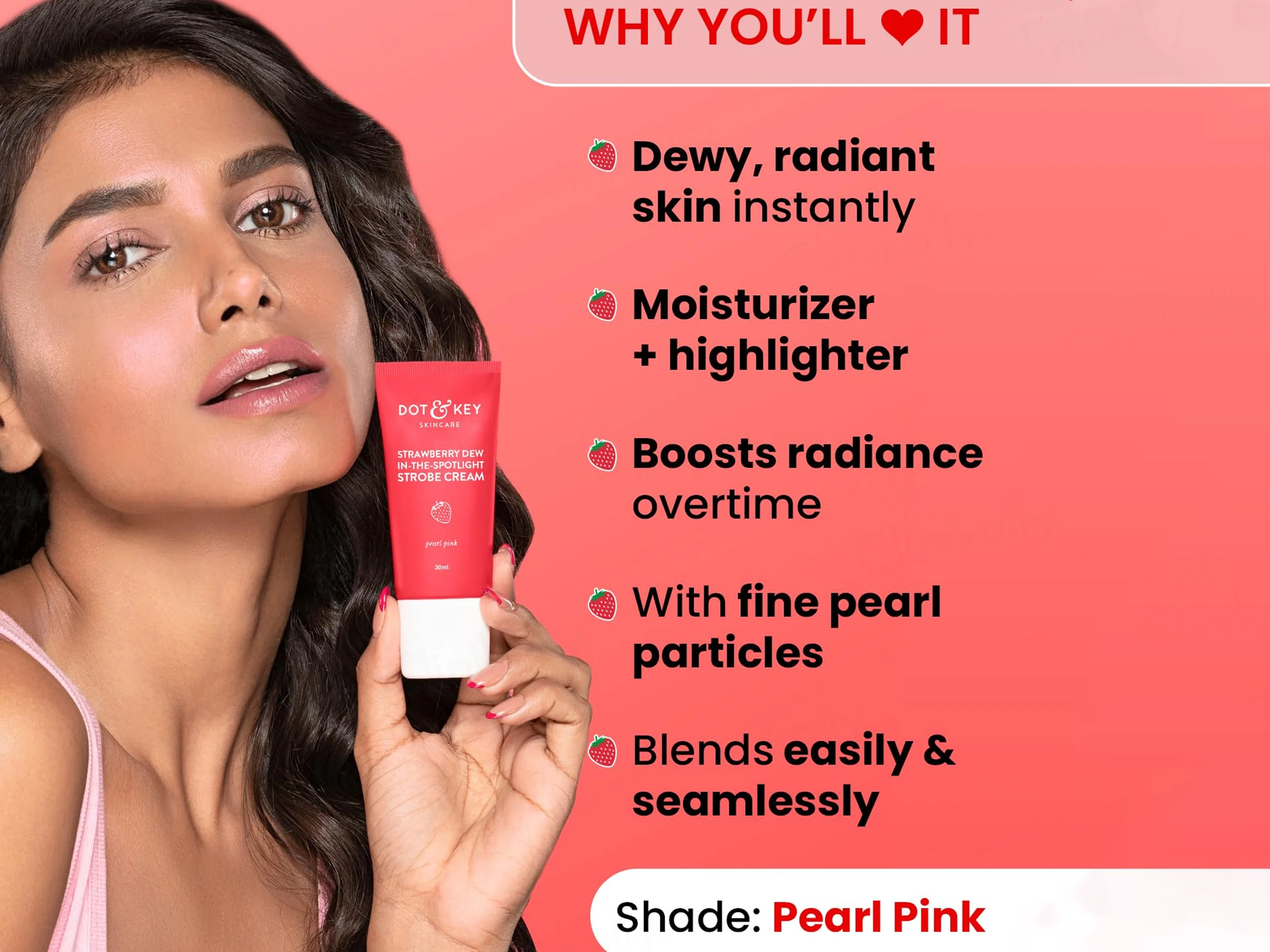 Dot & Key Strawberry Dew In-The-Spotlight Strobe Cream (Pearl Pink) - Image 2