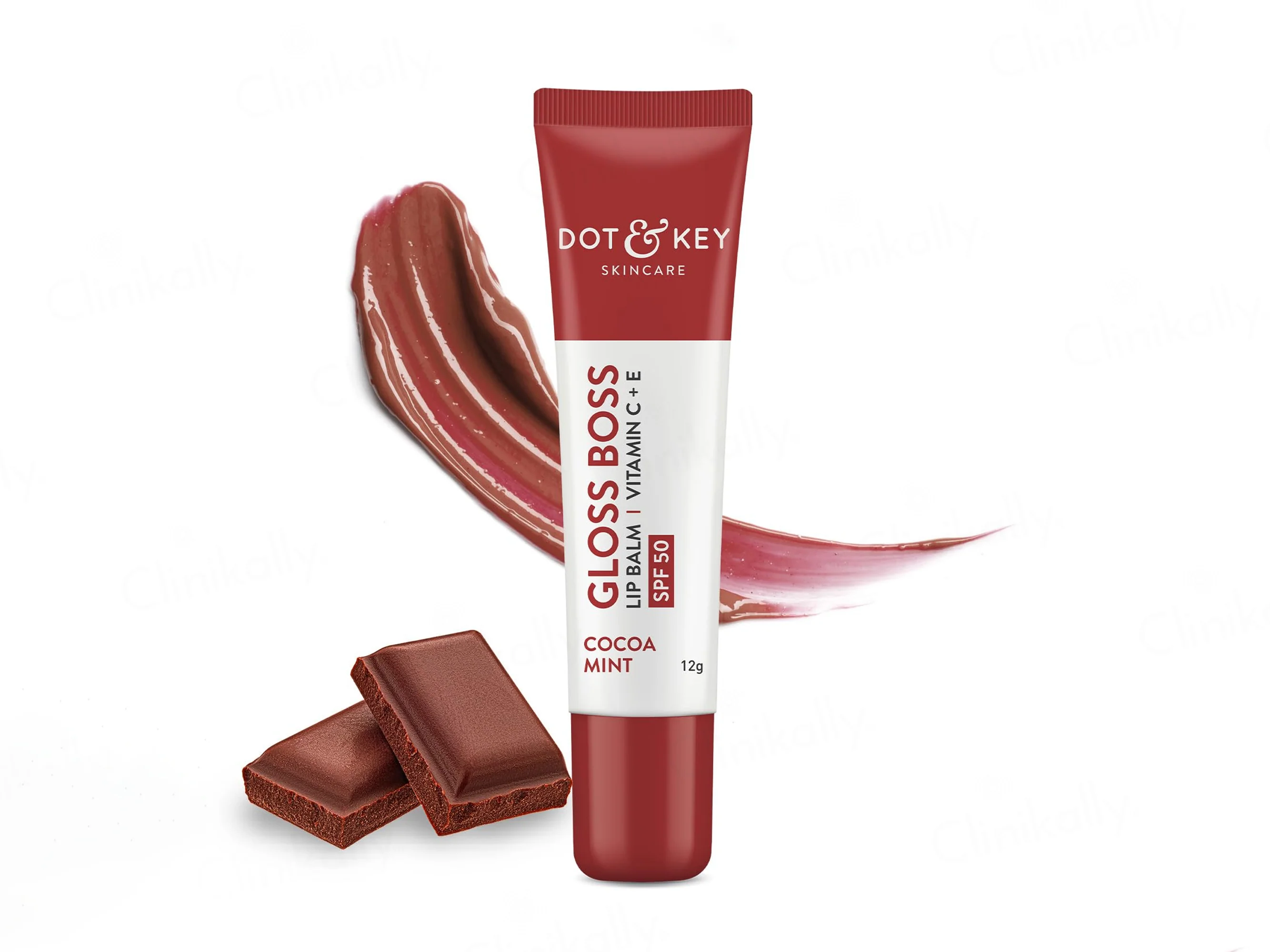 Dot & Key Vitamin C + E Gloss Boss Tinted Lip Balm SPF 50 (Cocoa Mint) - Image 2