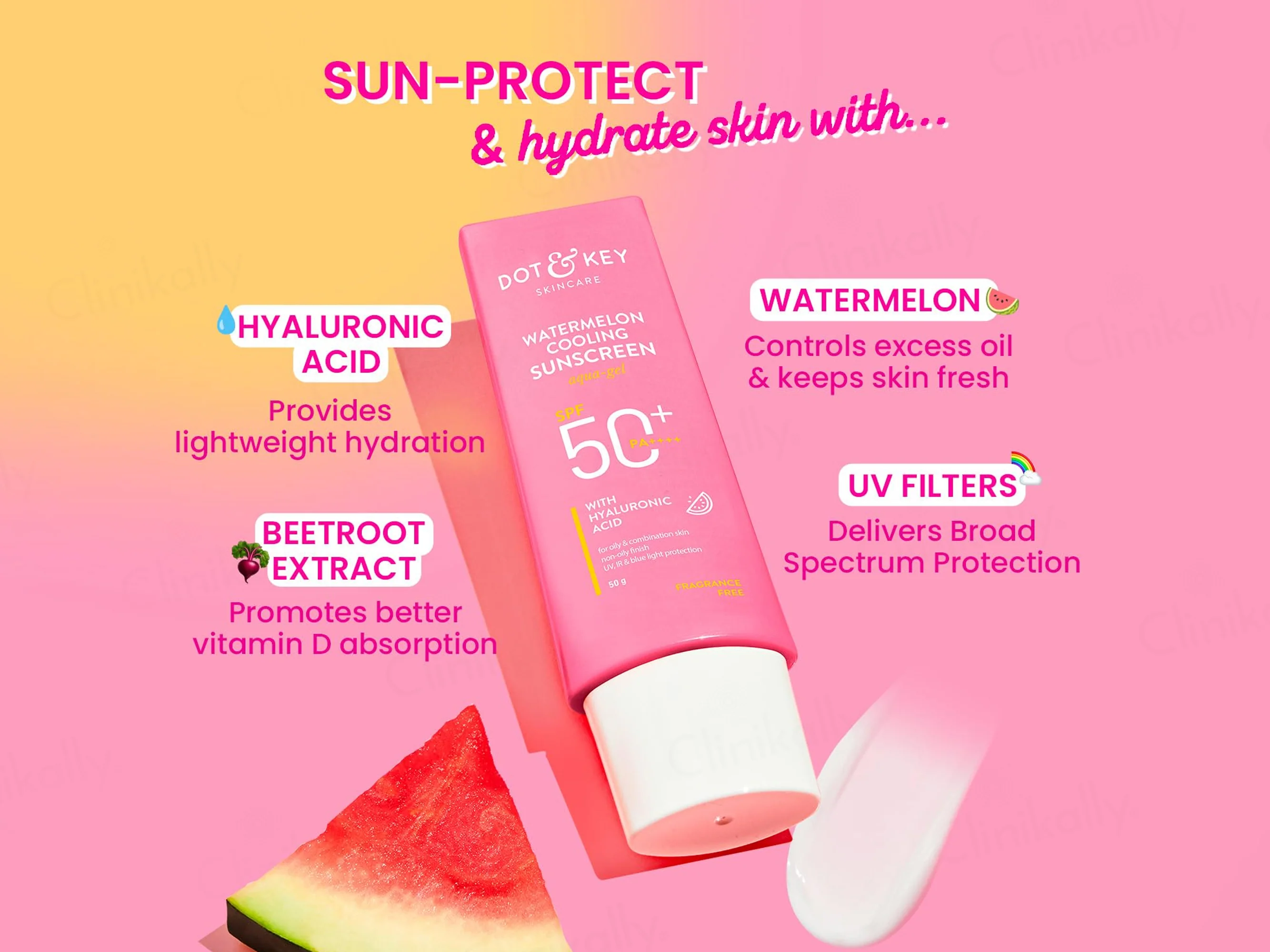 Dot & Key Watermelon Cooling Aqua-Gel Sunscreen SPF 50+ PA++++ - Image 3