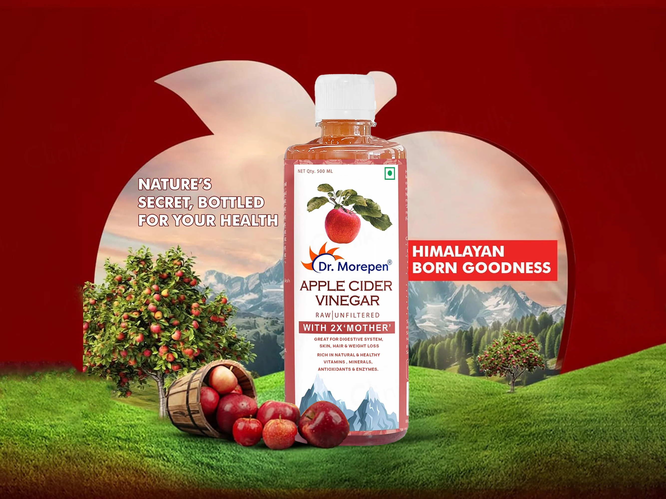 Dr. Morepen Apple Cider Vinegar With 2X Mother (Raw & Unfiltered) - Image 2