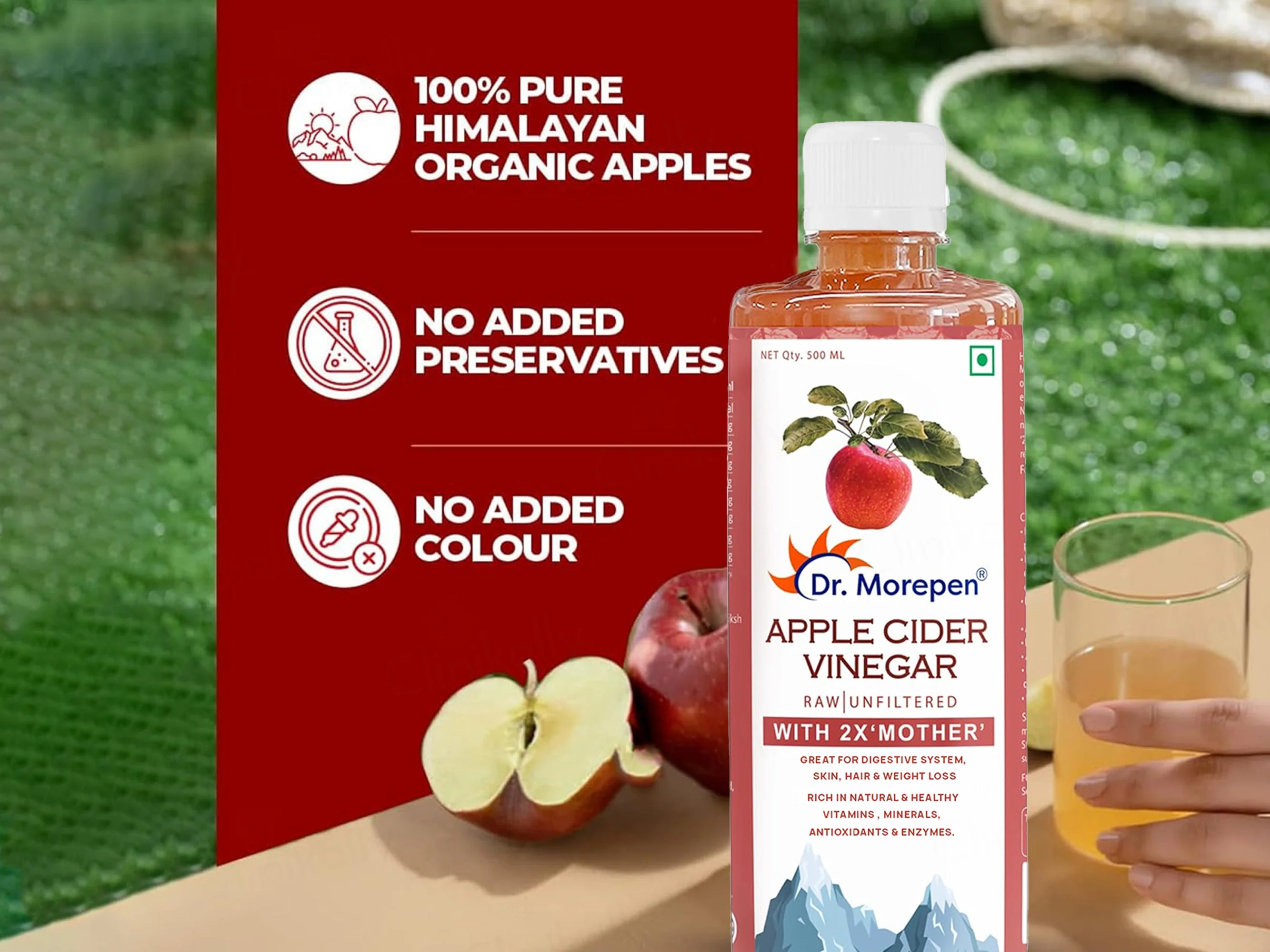 Dr. Morepen Apple Cider Vinegar With 2X Mother (Raw & Unfiltered) - Image 4