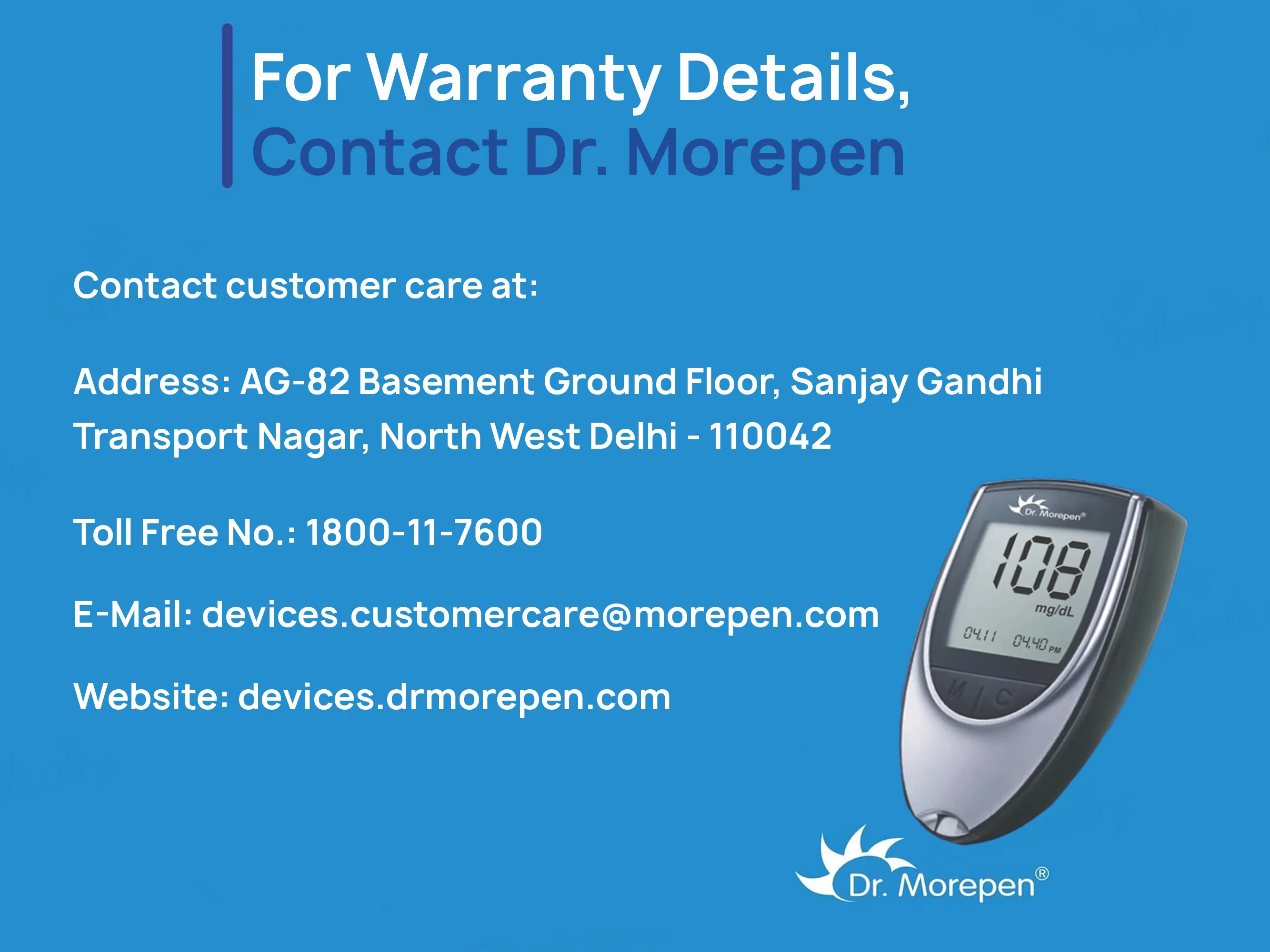 Dr. Morepen GlucoOne BG-03 Blood Glucose Monitoring System Combo Pack (Meter + 25 Strips) - Image 6