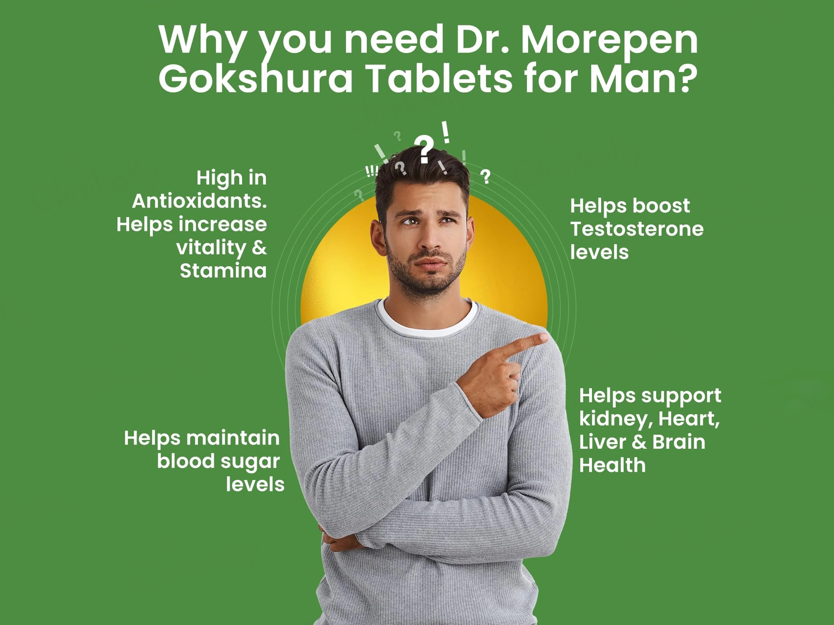 Dr. Morepen Gokshura Tribulus Terrestris 1000mg Tablet - Image 2
