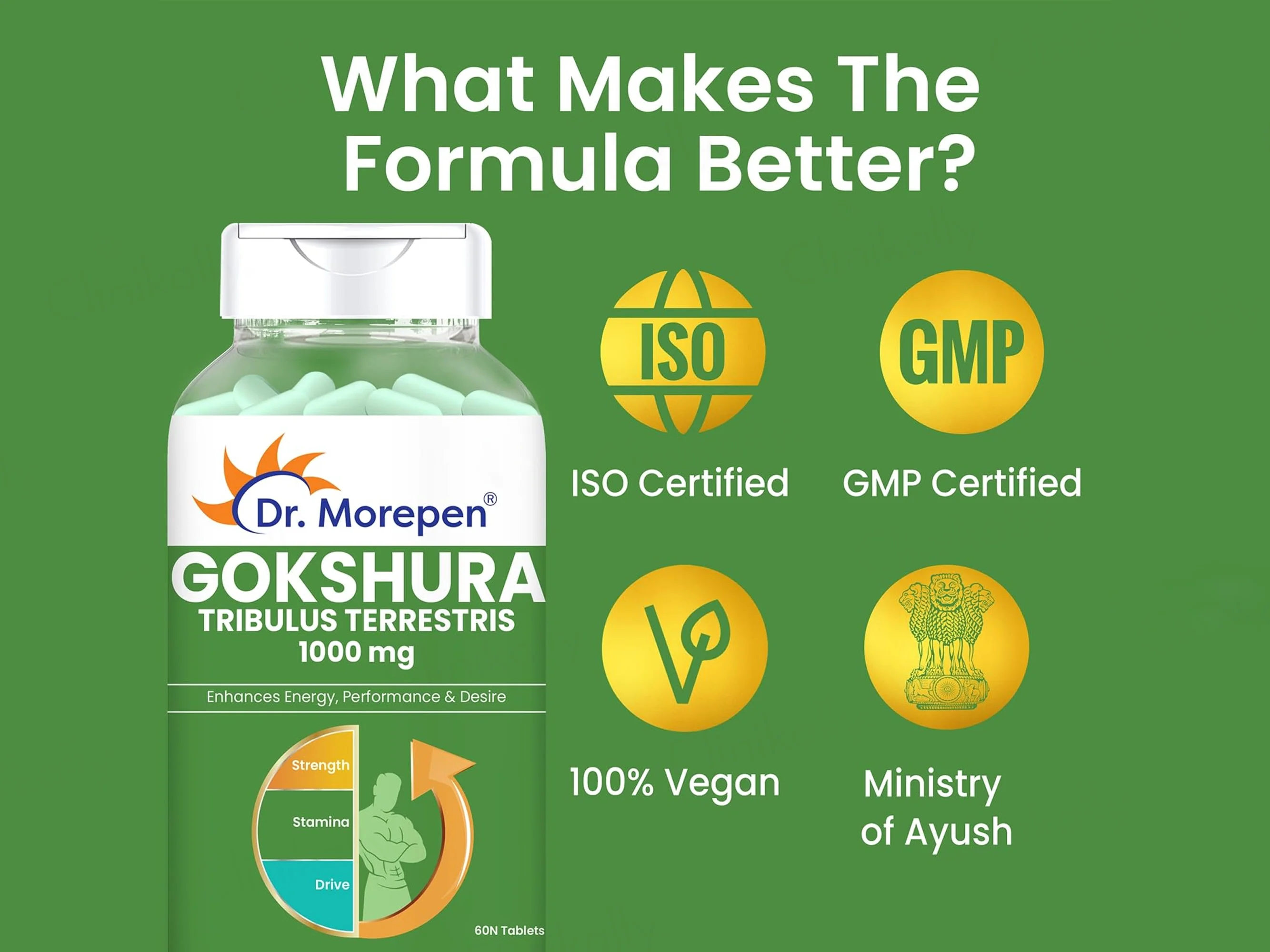 Dr. Morepen Gokshura Tribulus Terrestris 1000mg Tablet - Image 5