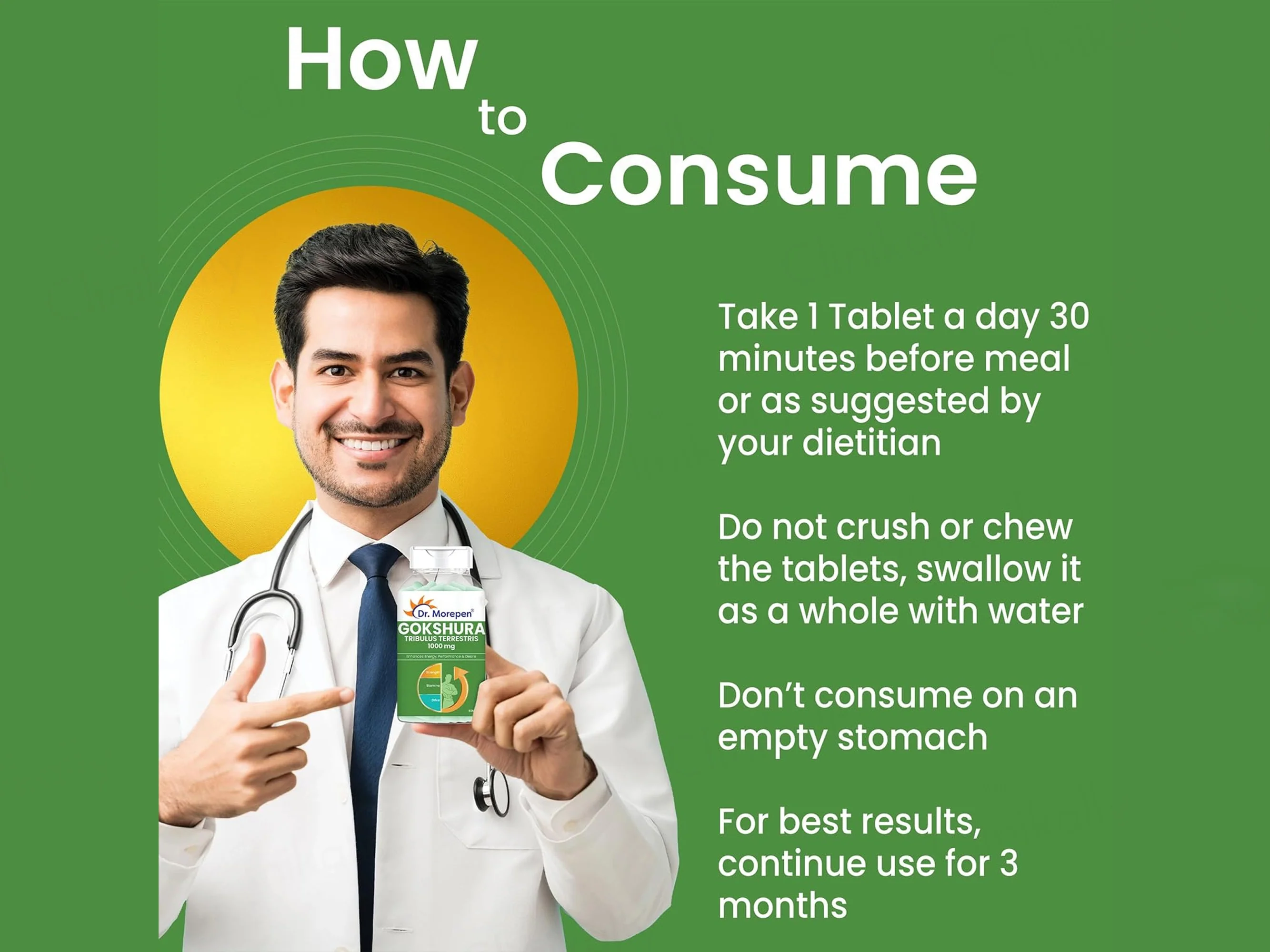 Dr. Morepen Gokshura Tribulus Terrestris 1000mg Tablet - Image 6