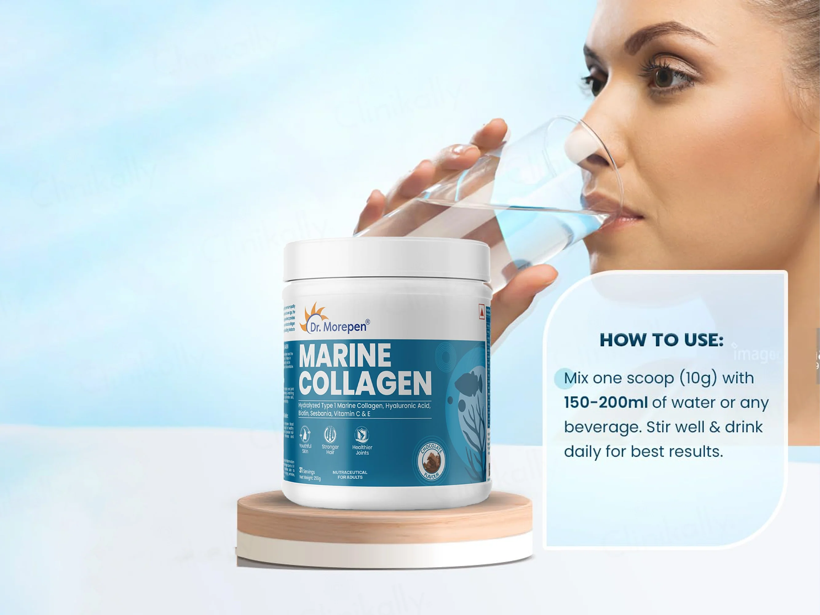 Dr. Morepen Hydrolyzed Type 1 Marine Collagen Powder - Chocolate Flavour - Image 4