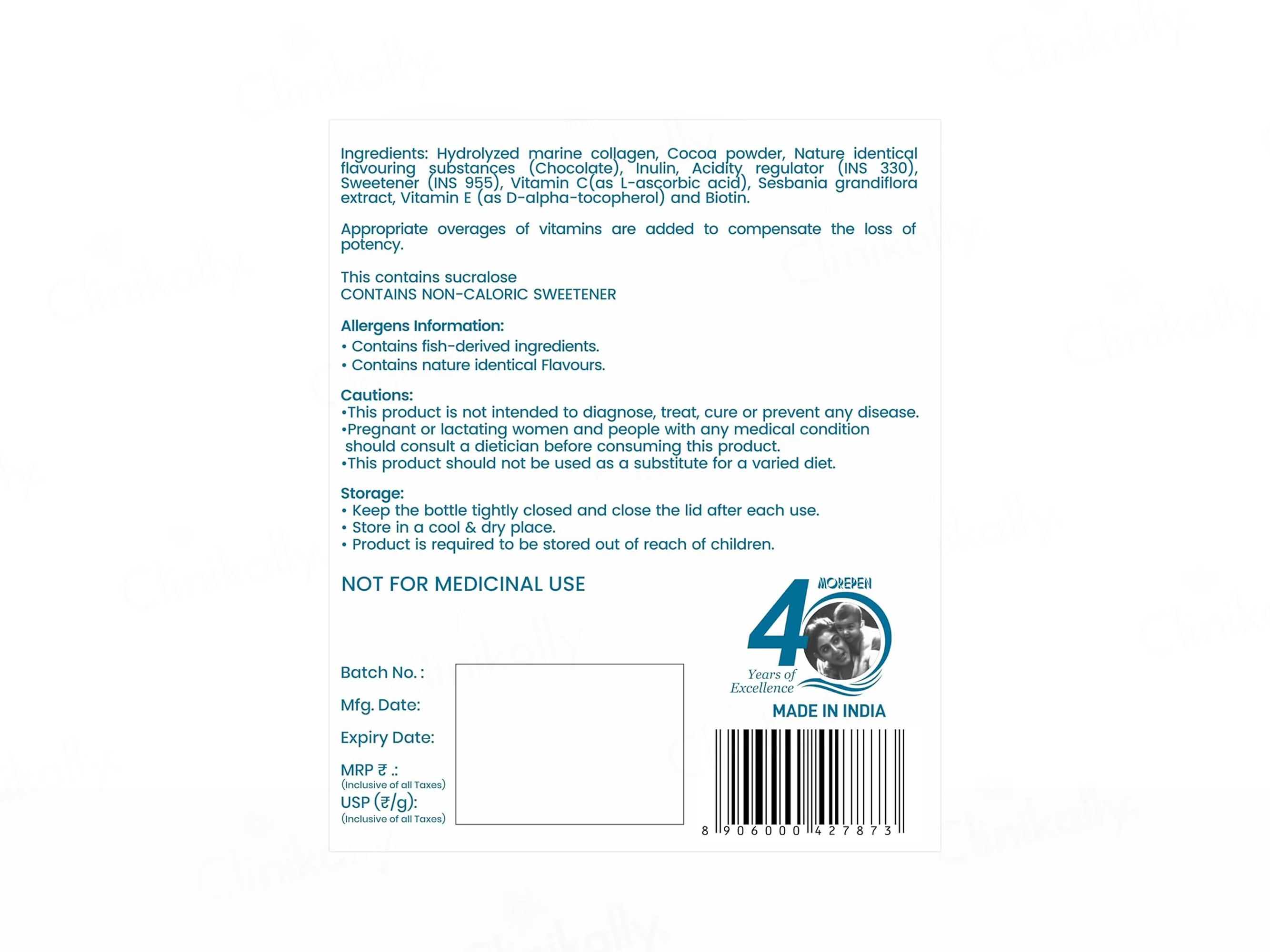 Dr. Morepen Hydrolyzed Type 1 Marine Collagen Powder - Chocolate Flavour - Image 7