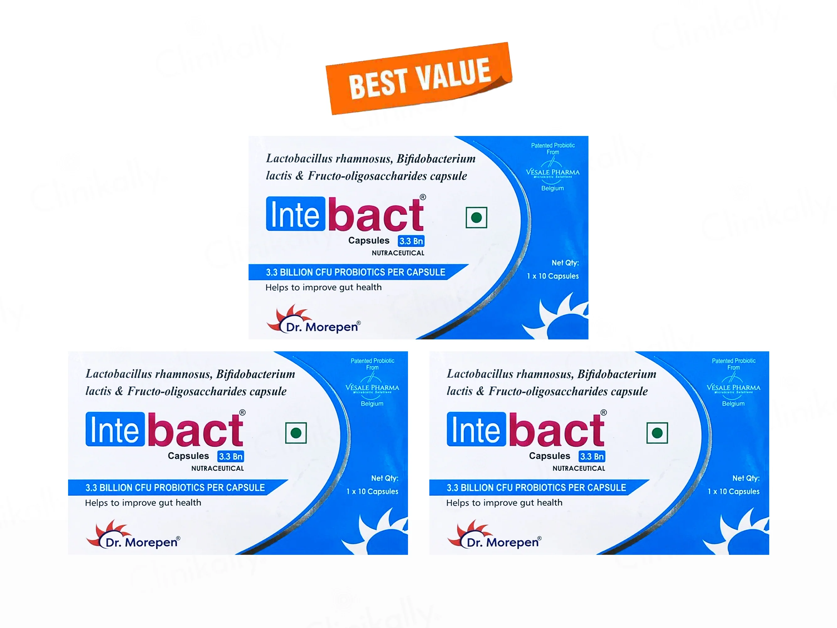 Dr. Morepen Intebact 3.3 Billion CFU Nutraceutical Capsule - Image 3