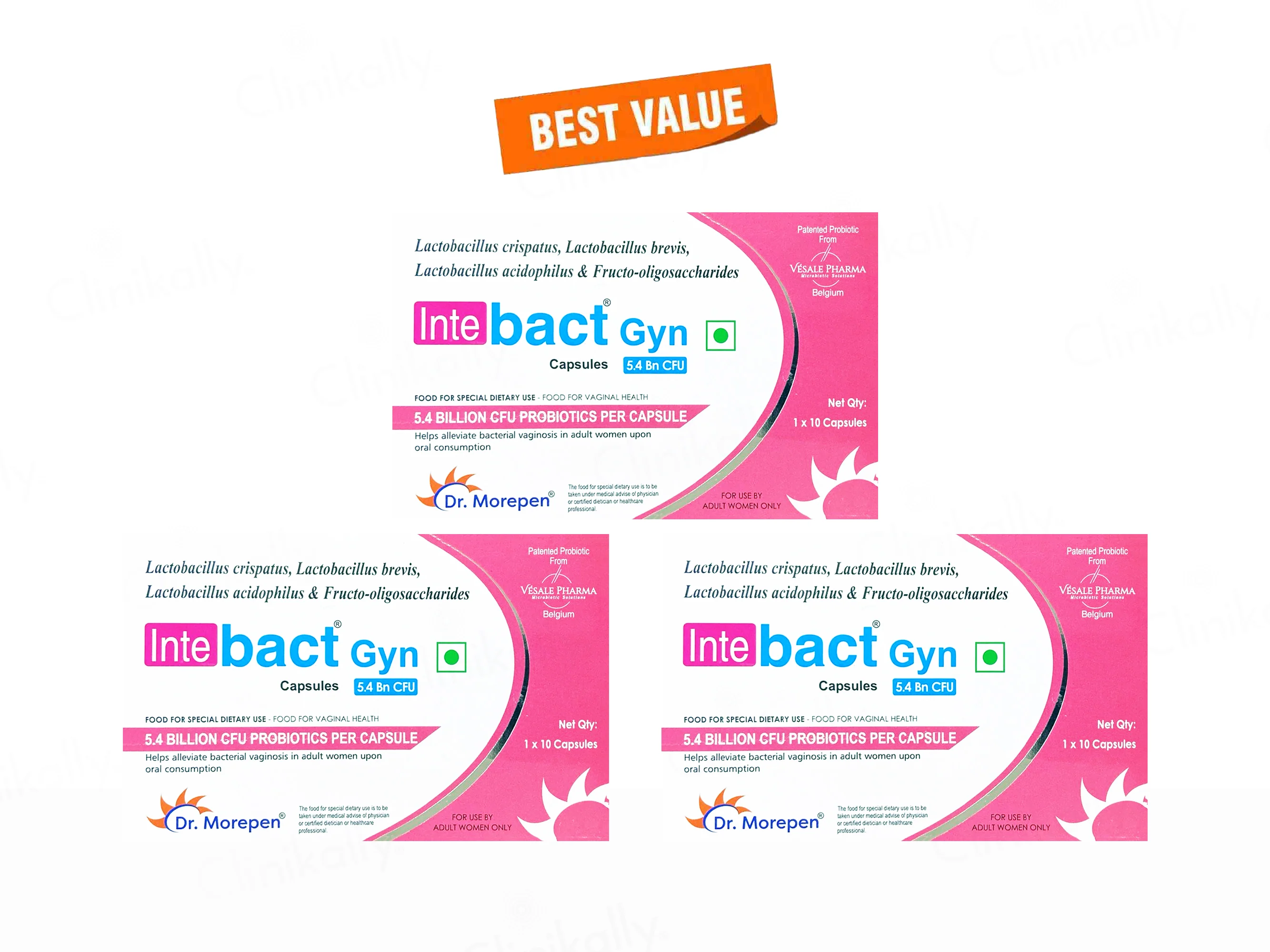 Dr. Morepen Intebact Gyn 5.4 Billion CFU Capsule For Adult Women - Image 3