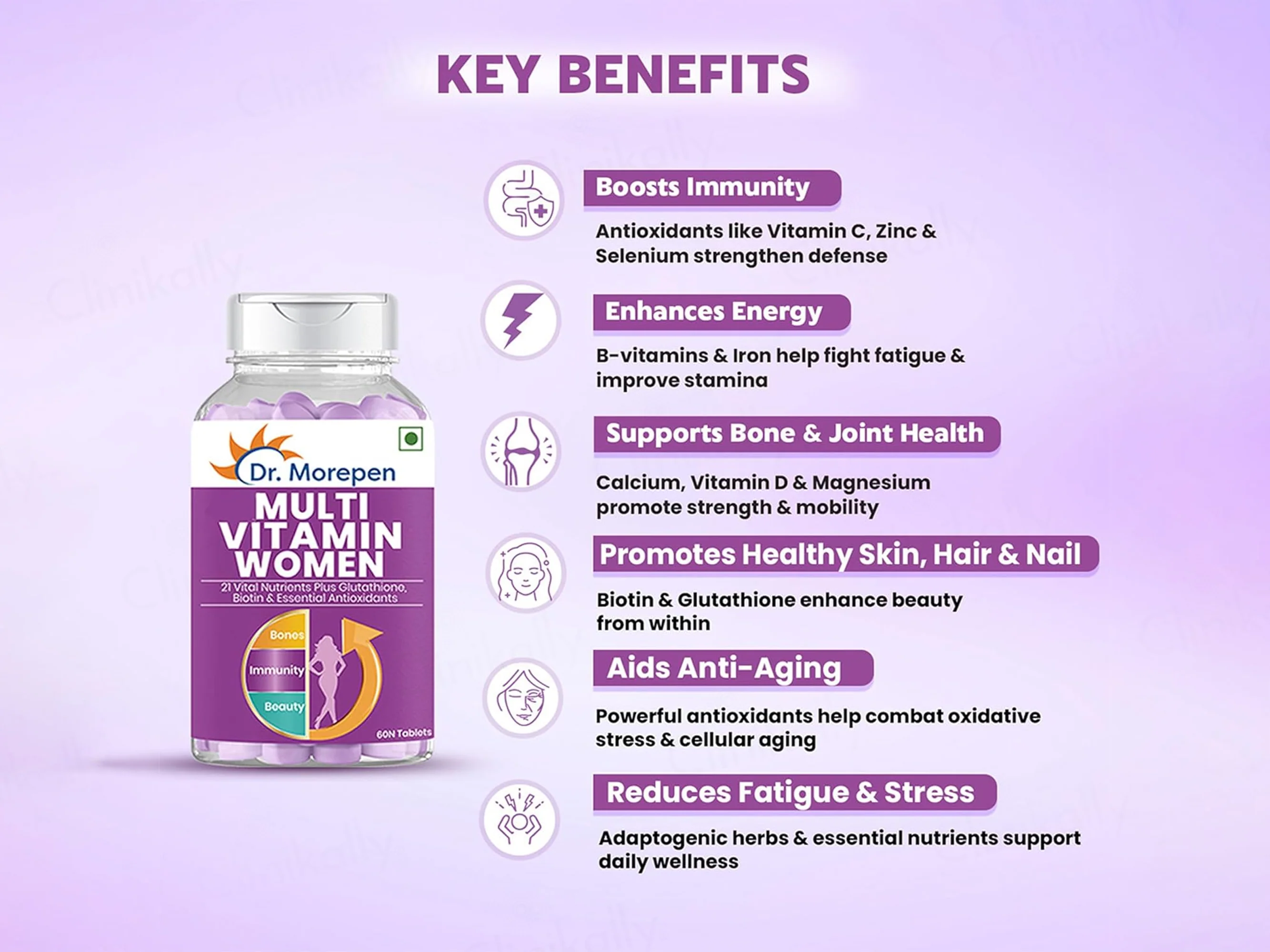 Dr. Morepen Multi Vitamin Women Nutraceutical Tablet - Image 3