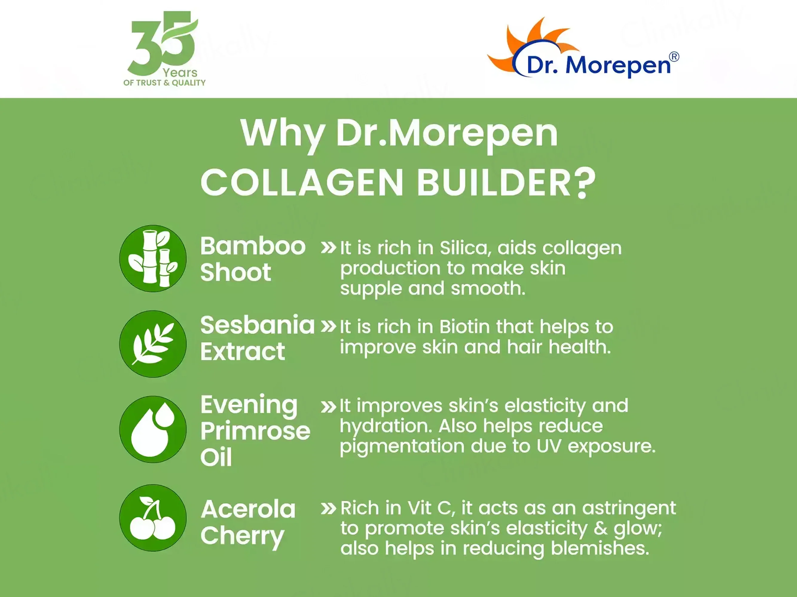 Dr. Morepen Vegan Plant Based Collagen Builder Powder - Orange Berry Flavour - Image 2