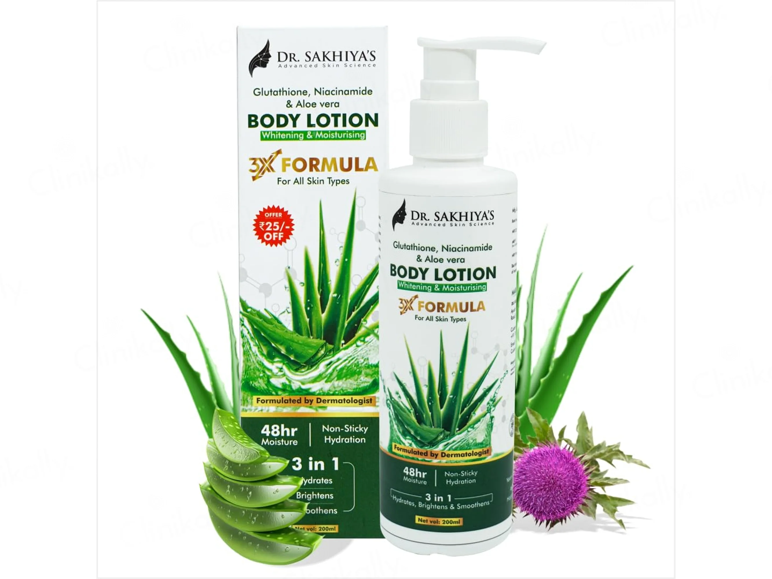 Dr. Sakhiya’s Aloe Vera Whitening & Moisturising Body Lotion - Image 3