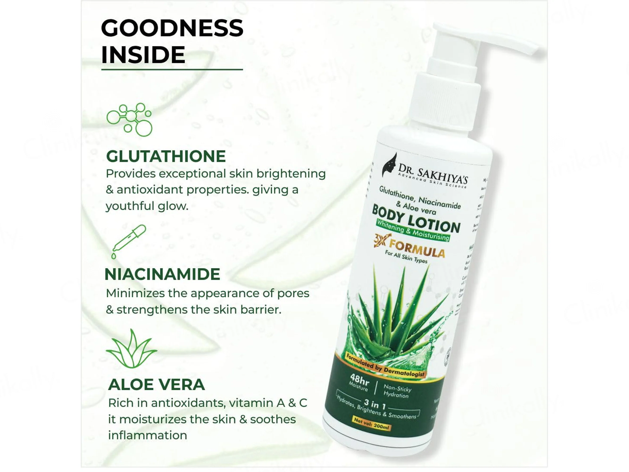 Dr. Sakhiya’s Aloe Vera Whitening & Moisturising Body Lotion - Image 5