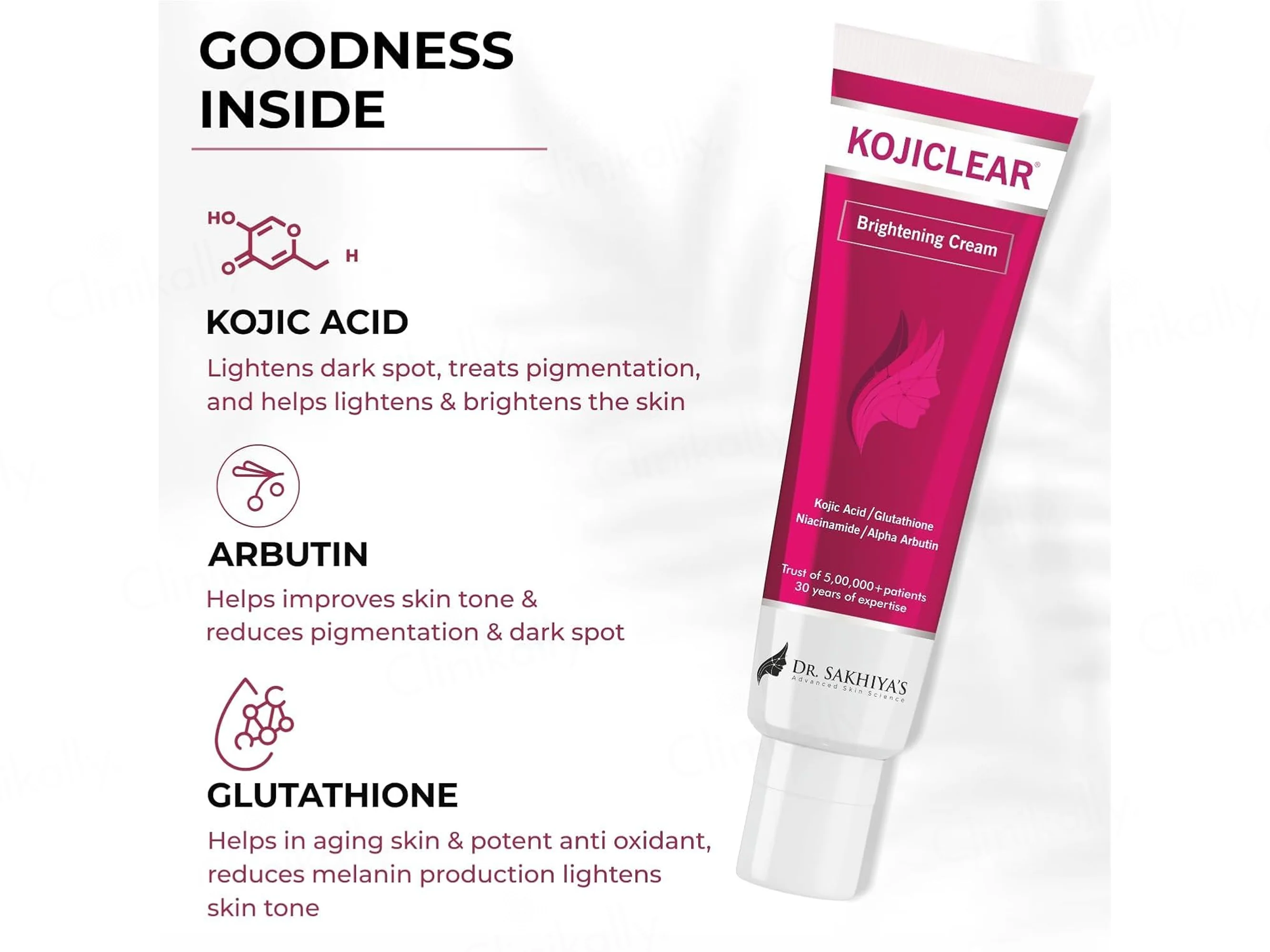 Dr. Sakhiya’s Kojiclear Skin Lightening & Brightening Cream - Image 2