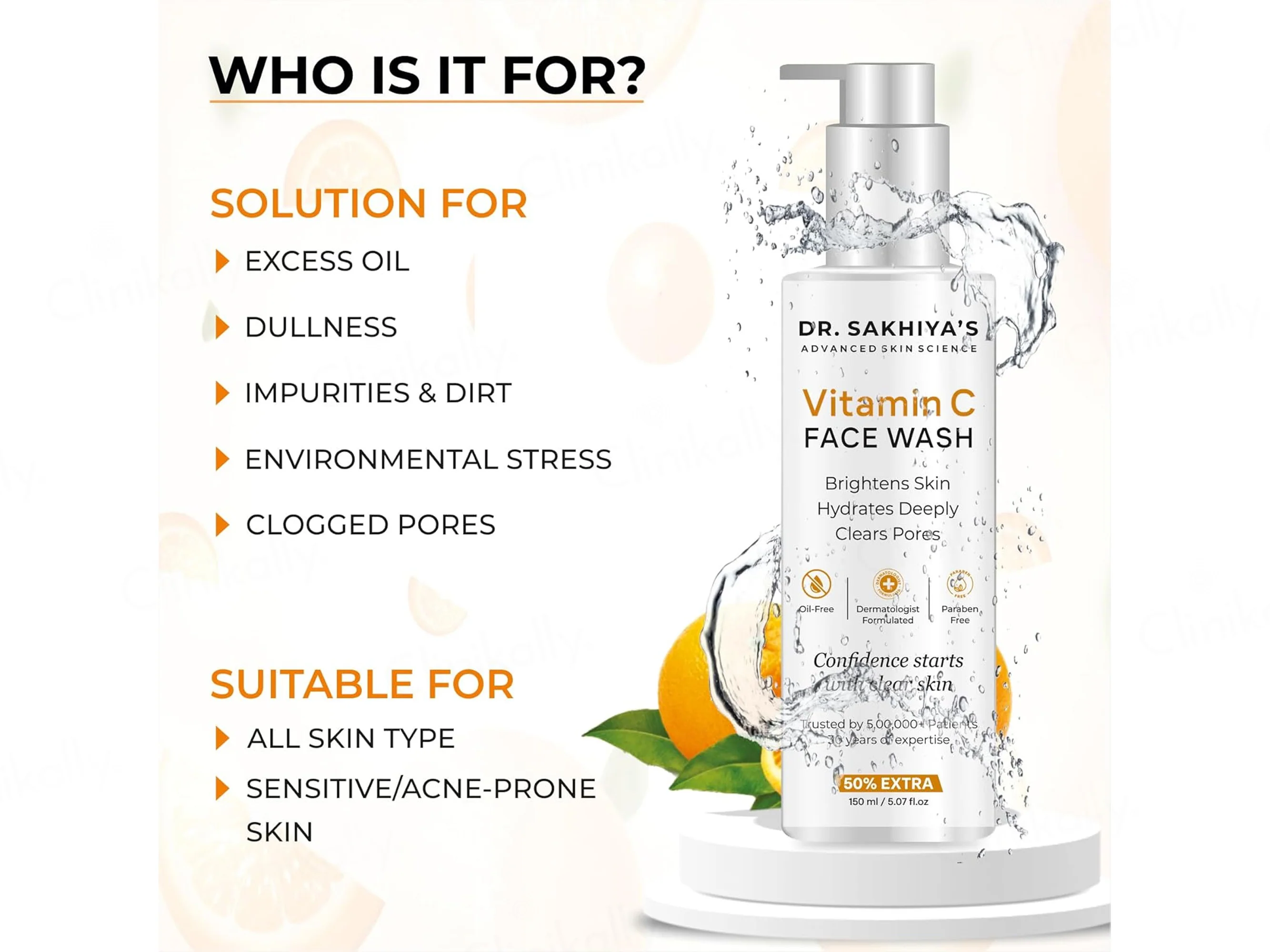 Dr. Sakhiya’s Vitamin C Skin Brightening Face Wash - Image 5