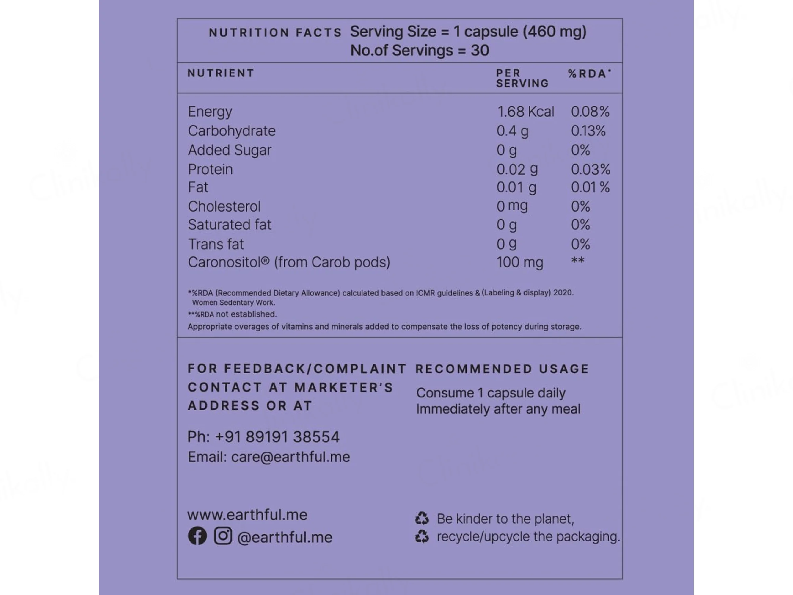 Earthful Her Support PCOS Nutraceutical Veg Capsule - Image 5