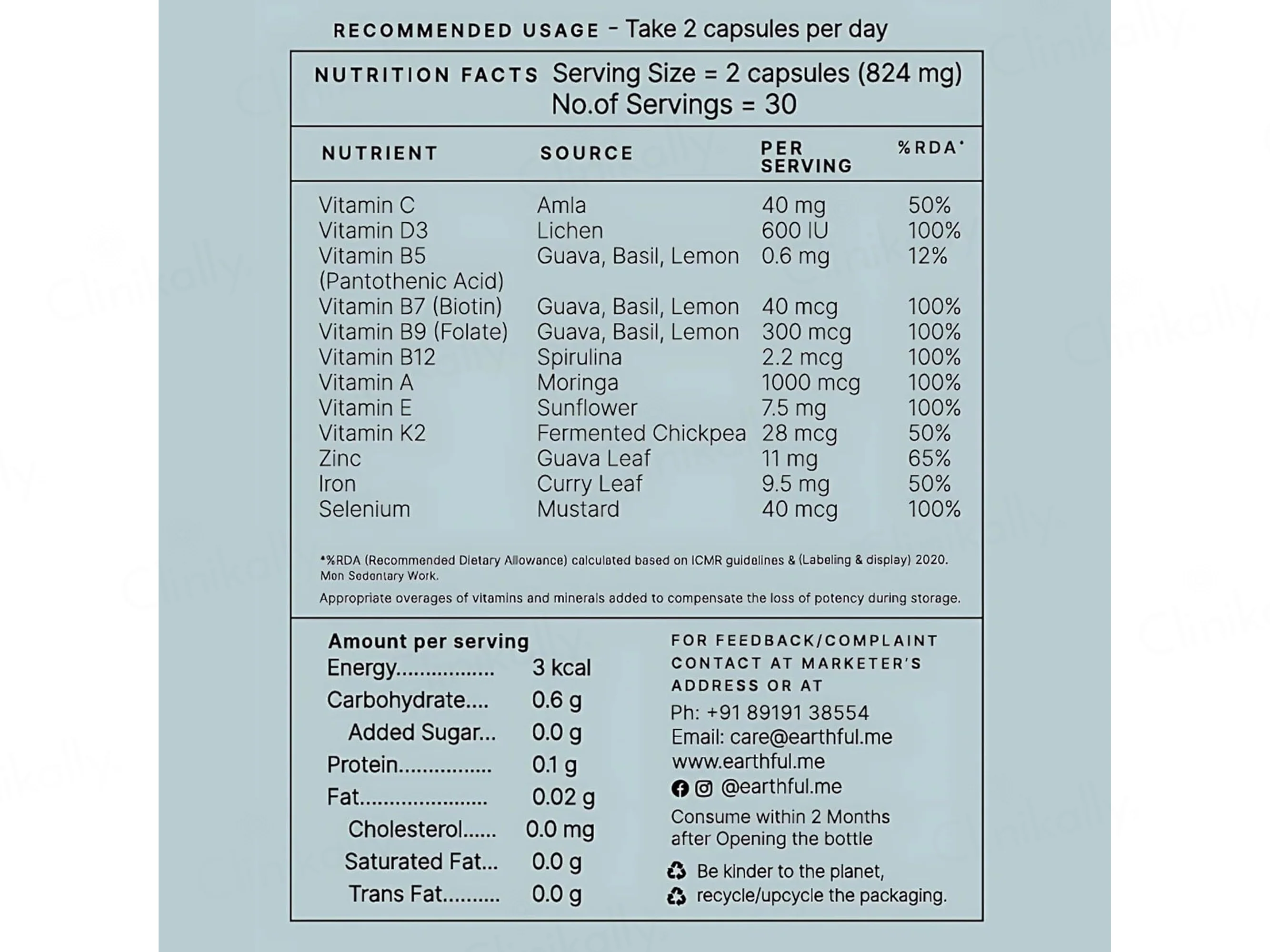 Earthful Men Multivitamin 18+ Nutraceutical Veg Capsule - Image 6