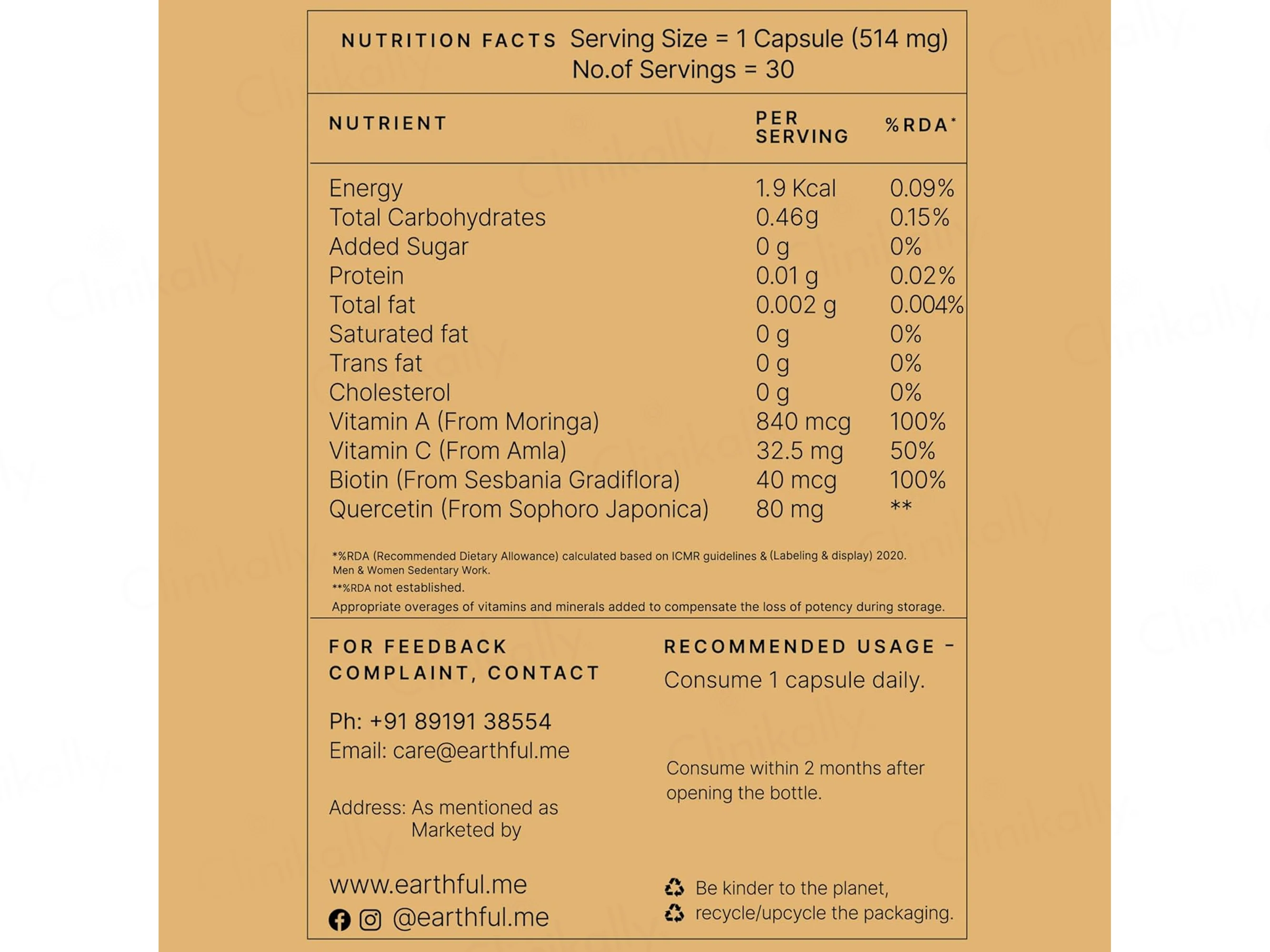 Earthful Root Nourish Biotin + Quercetin Nutraceutical Veg Capsule - Image 4