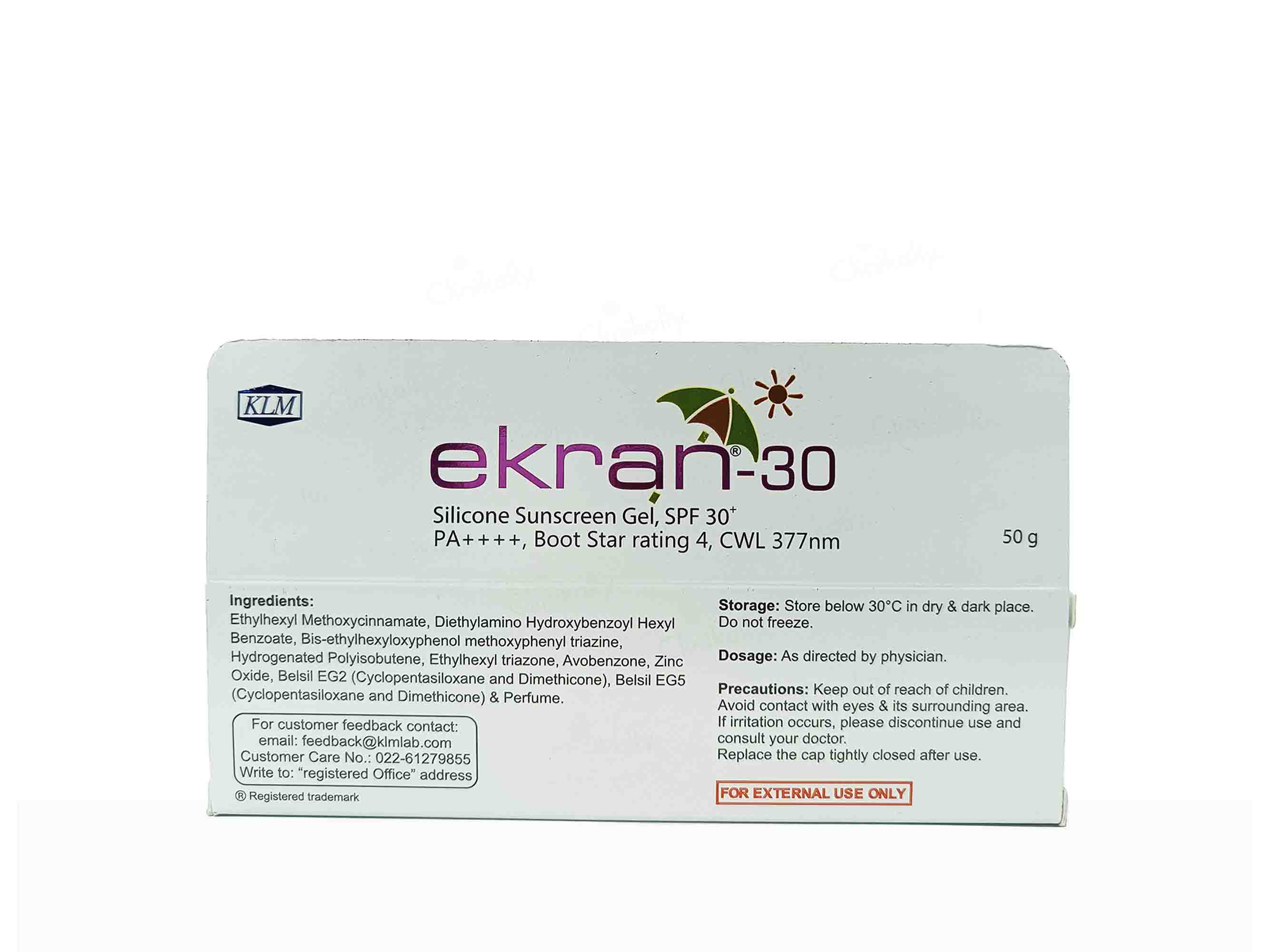 Ekran-30 Silicone Sunscreen Gel SPF 30+ PA++++ - Image 5