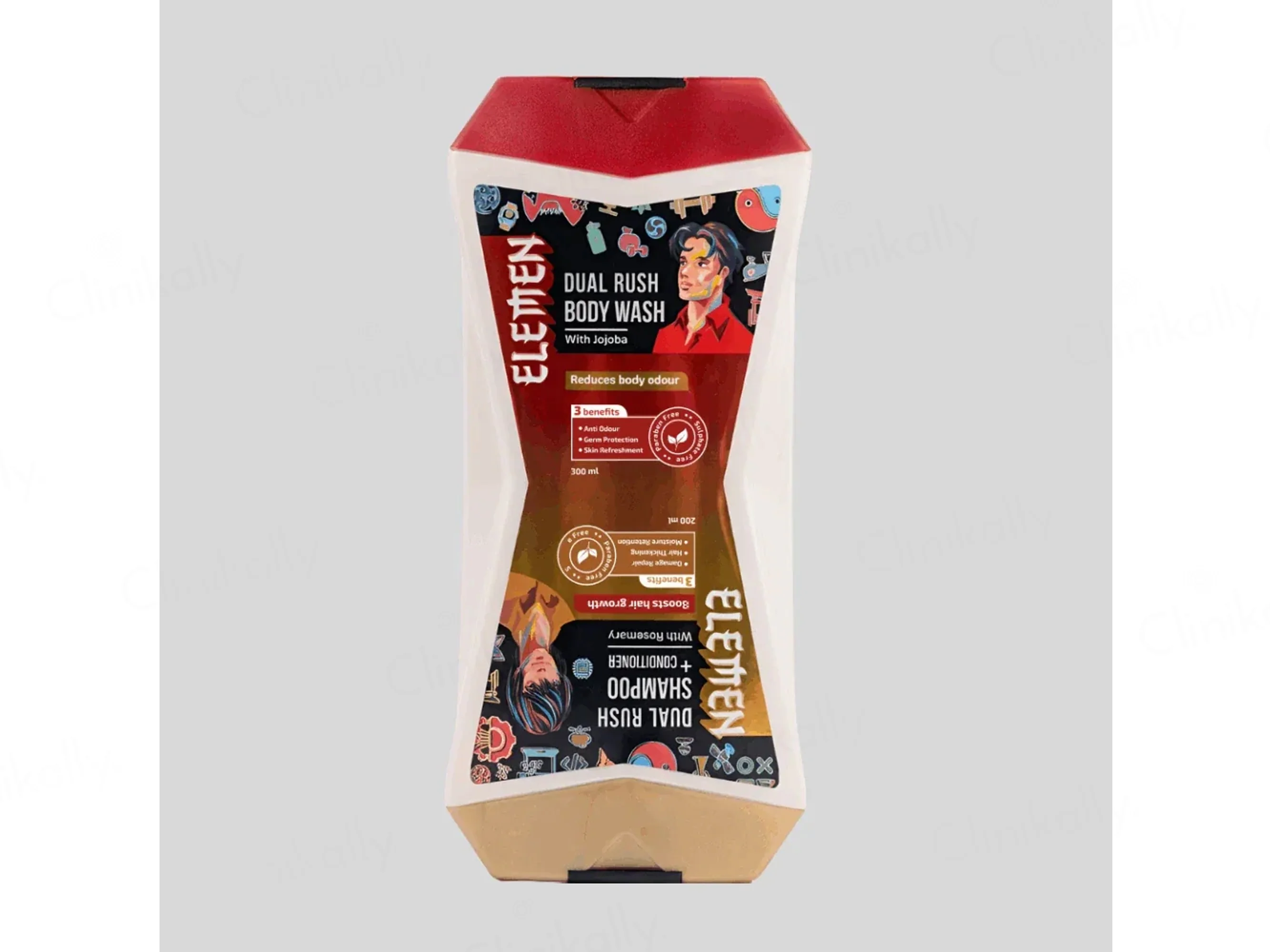 Elemen Dual Rush Body Wash (300 ml) & Shampoo + Conditioner (200 ml) - Image 6