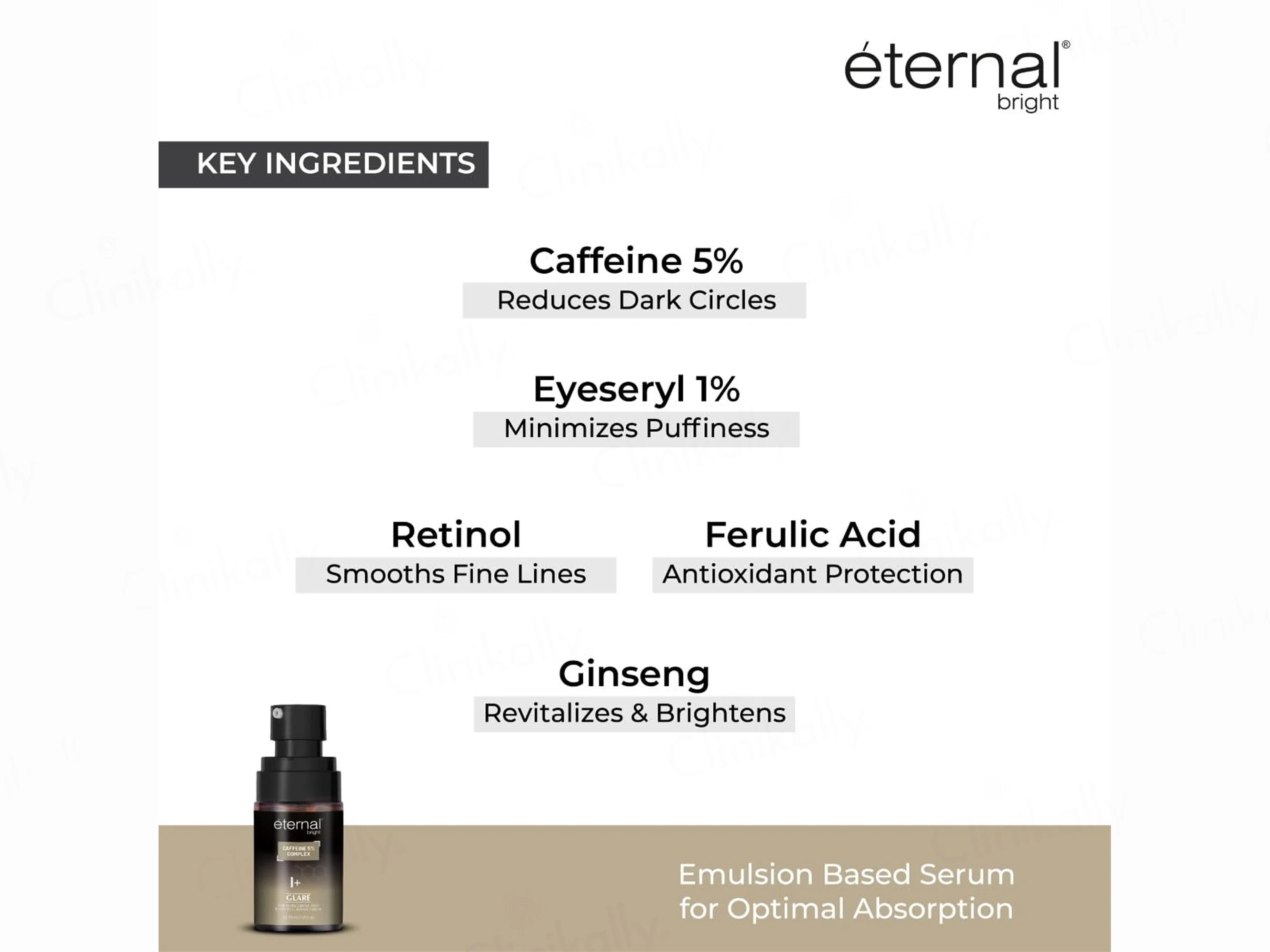 Eternal Bright Caffeine 5% Complex Glare Eye Serum - Image 3