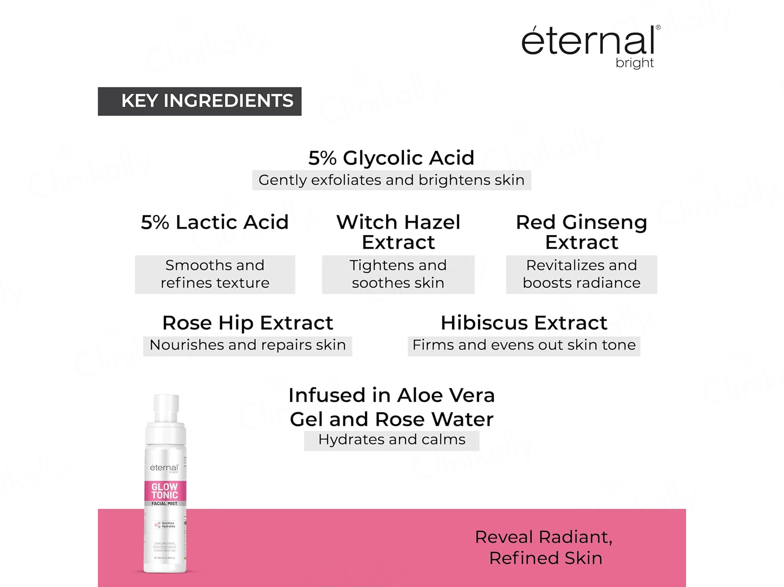 Eternal Bright Glow Tonic Exfoliating Facial Toner Mist - Image 3