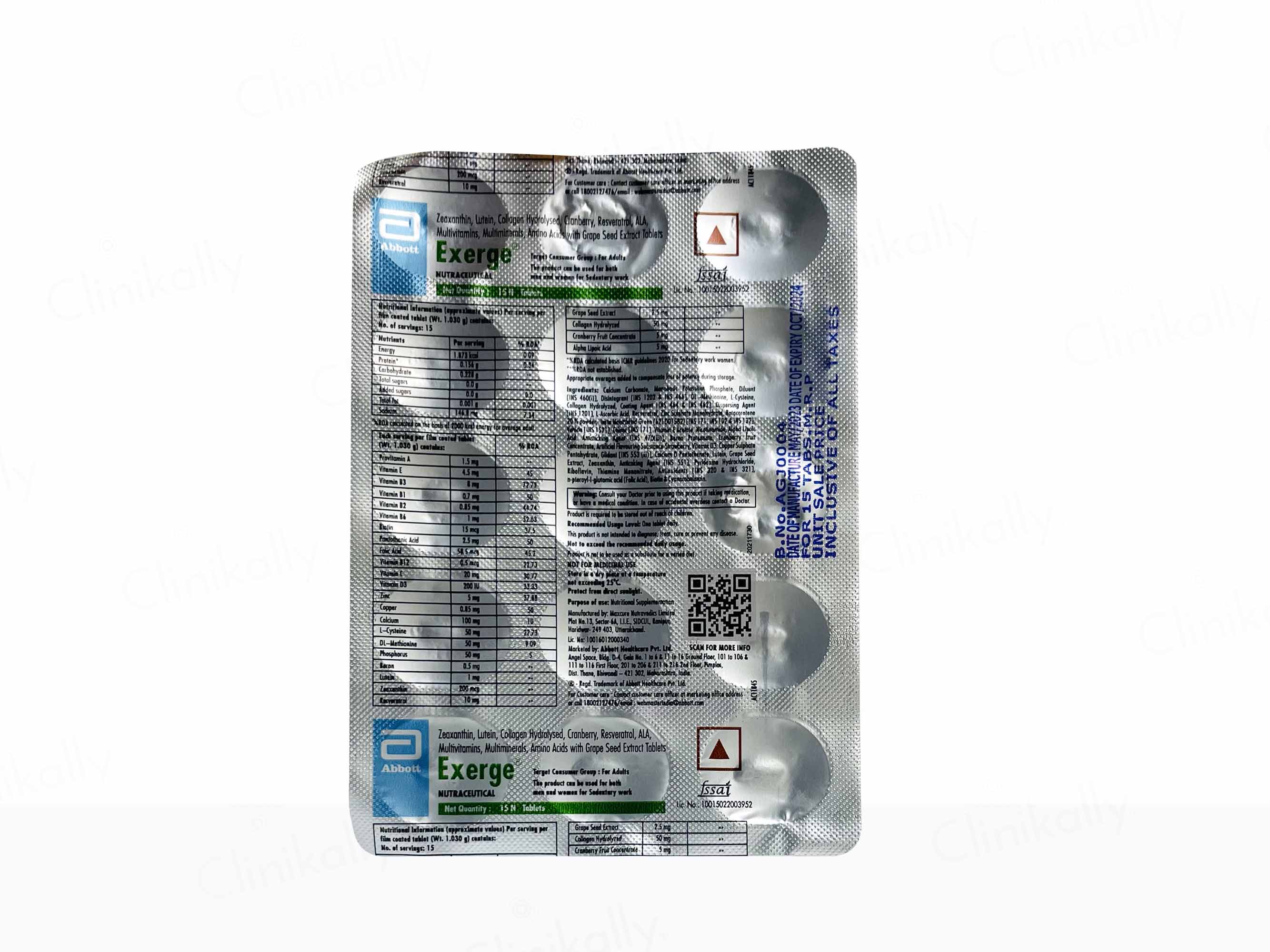 Exerge Nutraceutical Tablet - Image 3