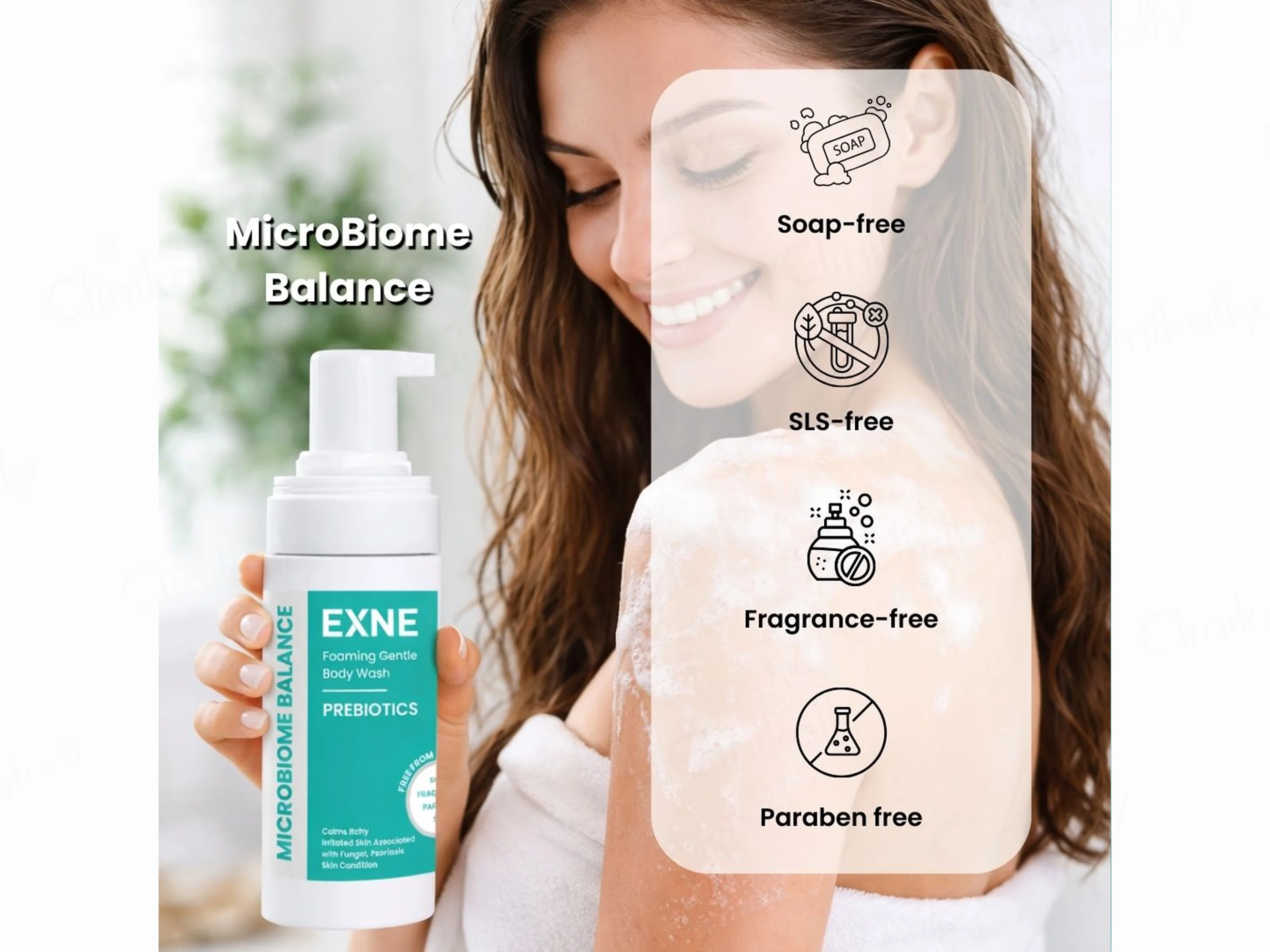 Exne Prebiotics Soothing & Hydrating Foaming Gentle Body Wash - Image 3