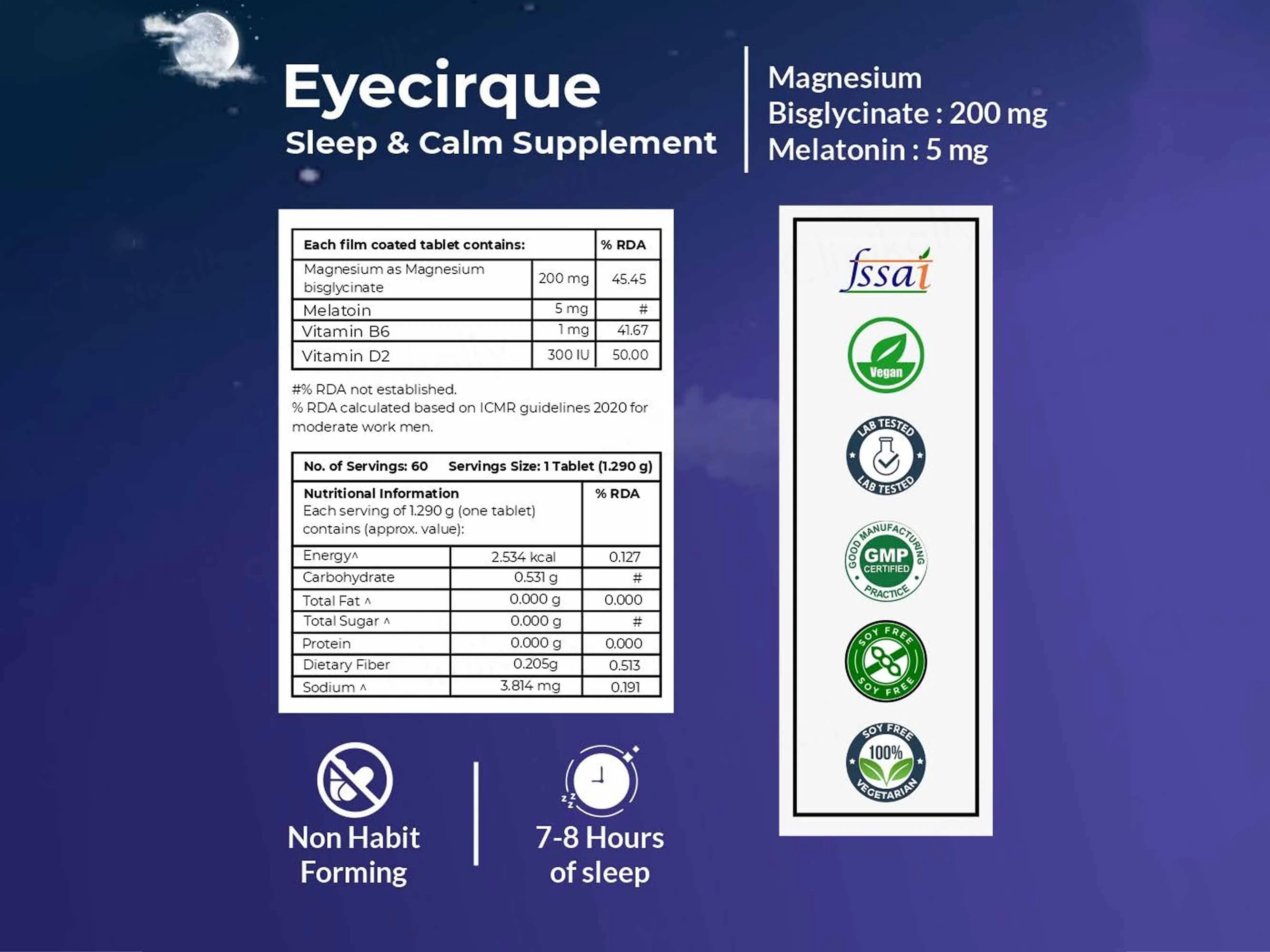 Eyecirque Sleep & Calm Nutraceutical Supplement Tablet For Adults - Image 2