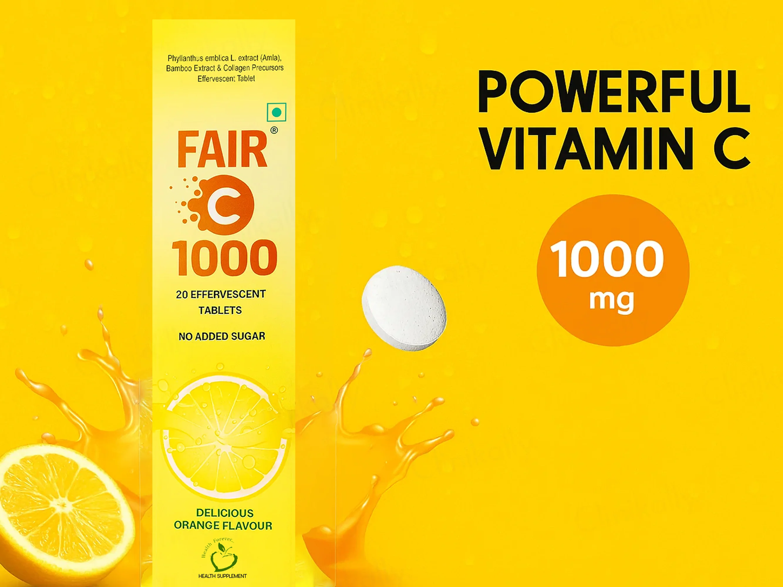 Fair C 1000 Effervescent Tablet - Delicious Orange Flavour - Image 2