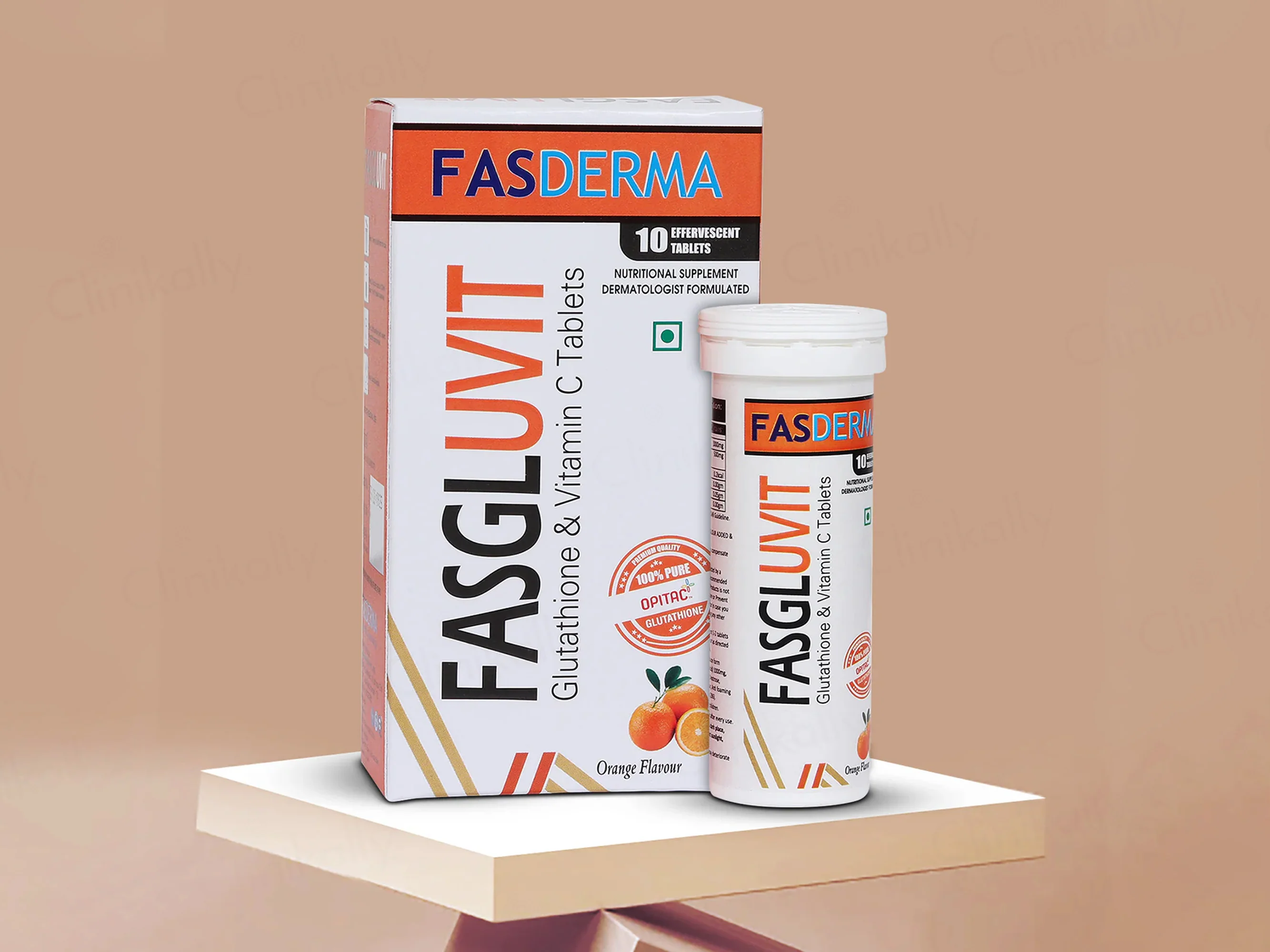 Fasderma Fasgluvit Glutathione & Vitamin C Effervescent Tablet - Orange Flavour - Image 2