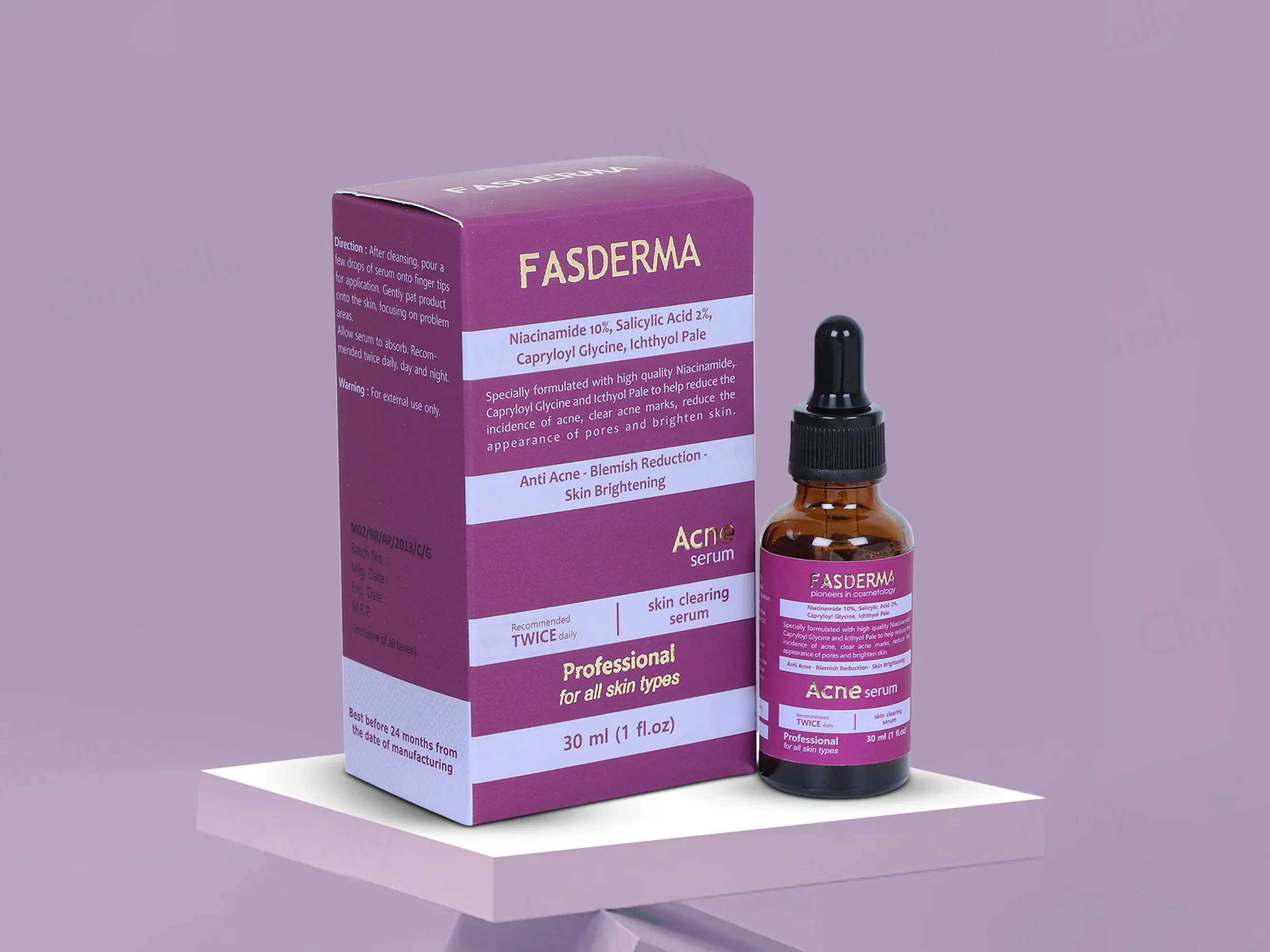Fasderma Professional Skin Brightening Anti Acne Face Serum - Image 2