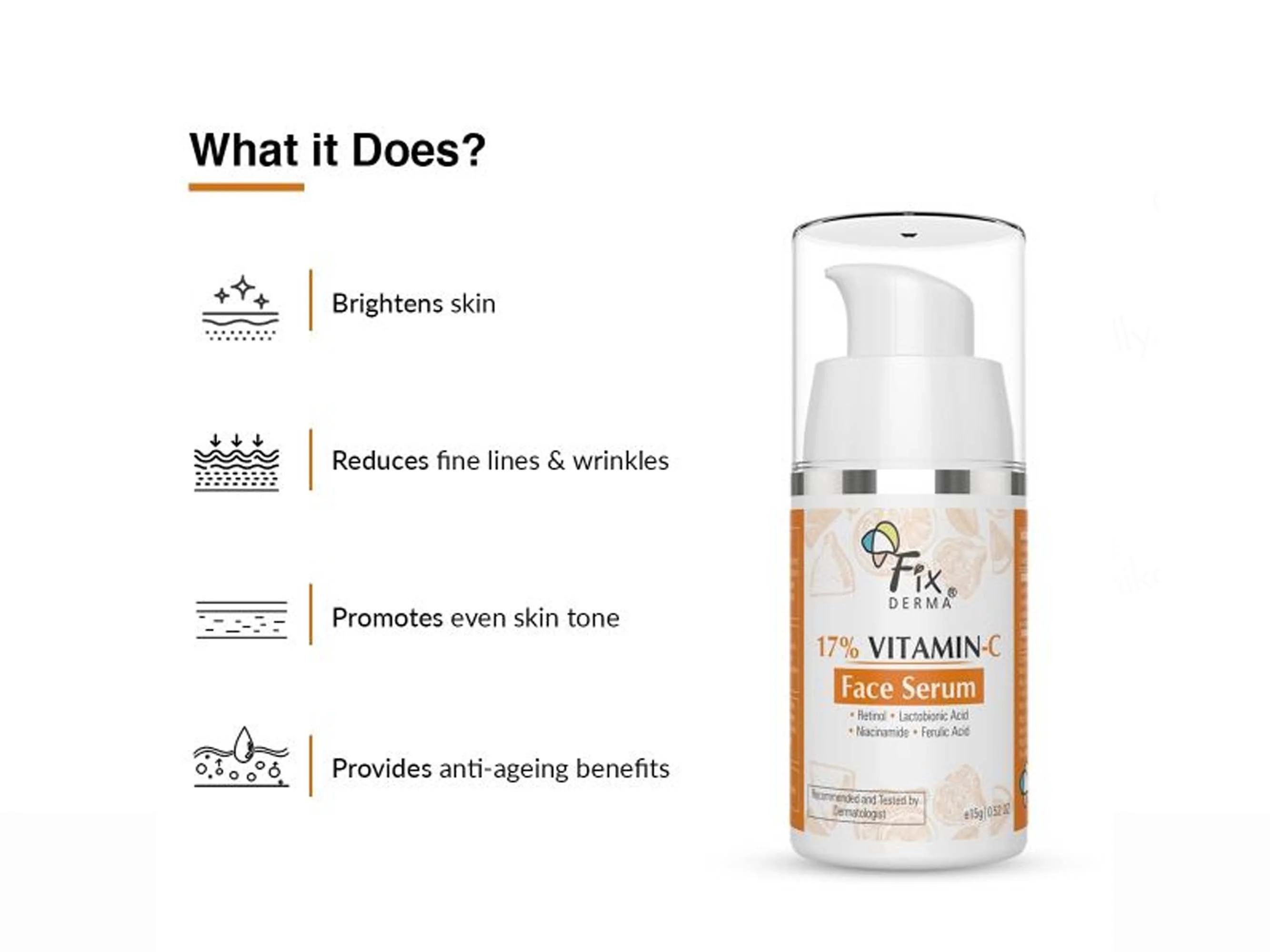 Fixderma 17% Vitamin C Face Serum - Image 3