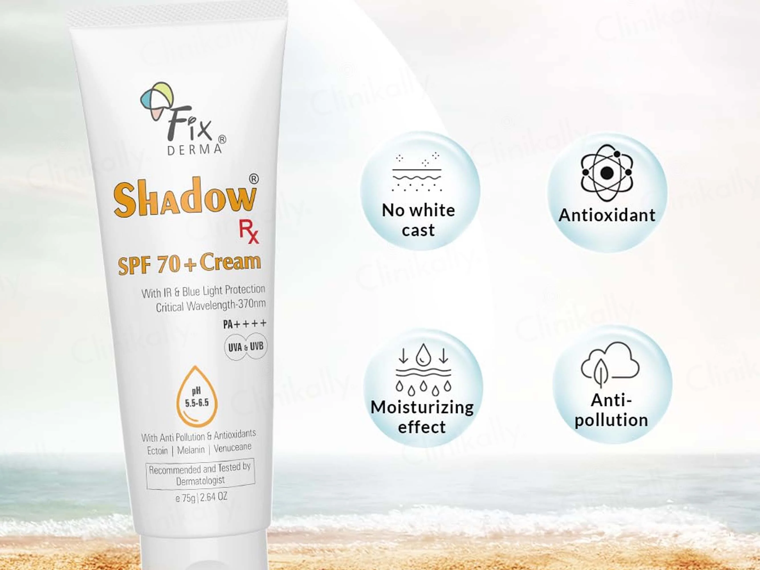 Fixderma Shadow Rx Sunscreen Cream SPF 70+ PA++++ - Image 3