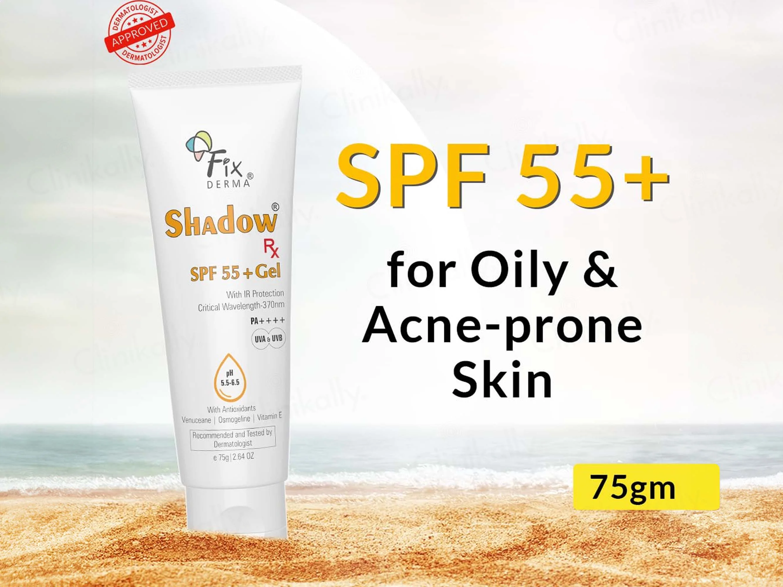 Fixderma Shadow Rx Sunscreen Gel SPF 55+ PA++++ - Image 2