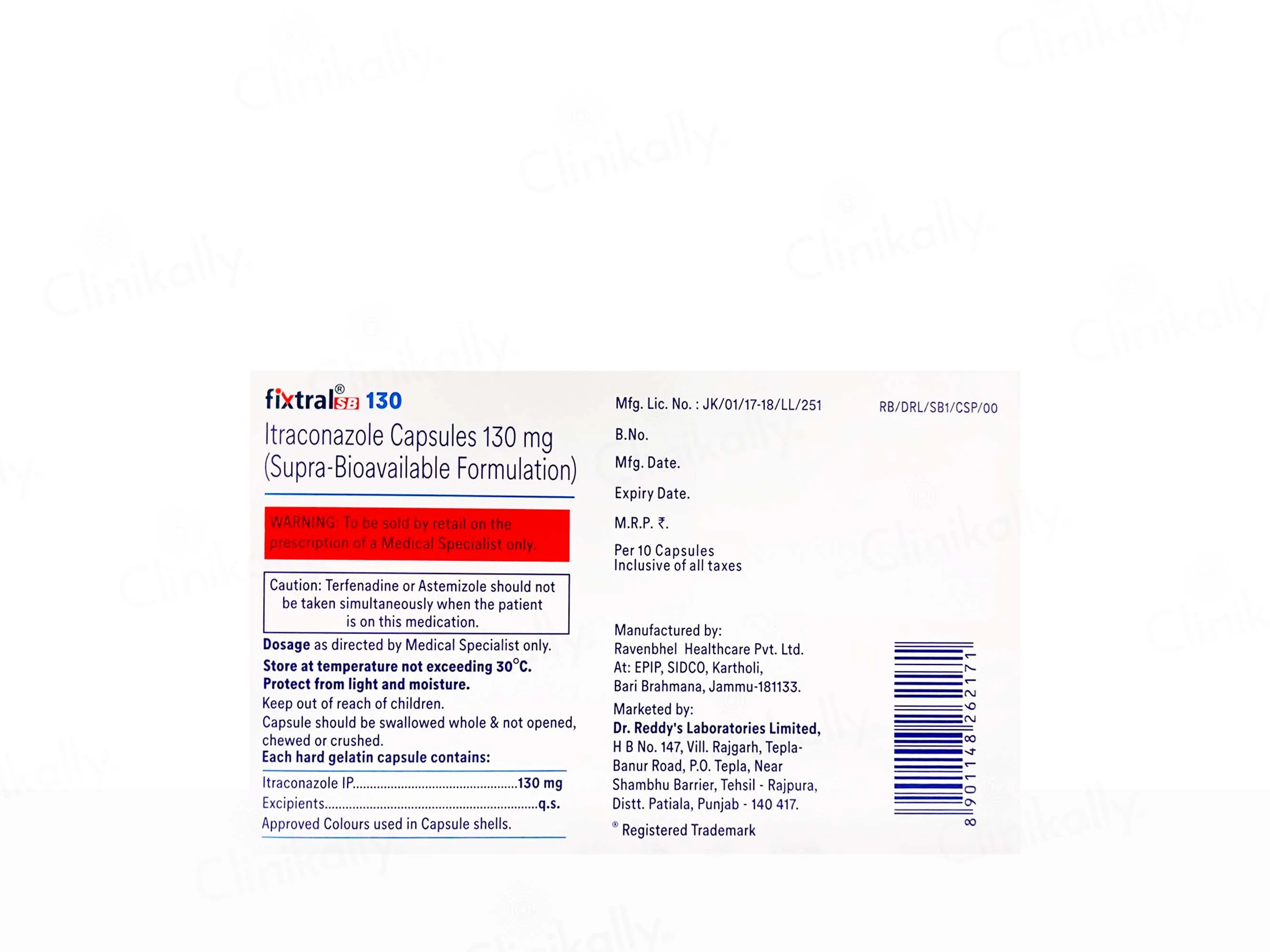 Fixtral SB 130mg Capsule - Image 2