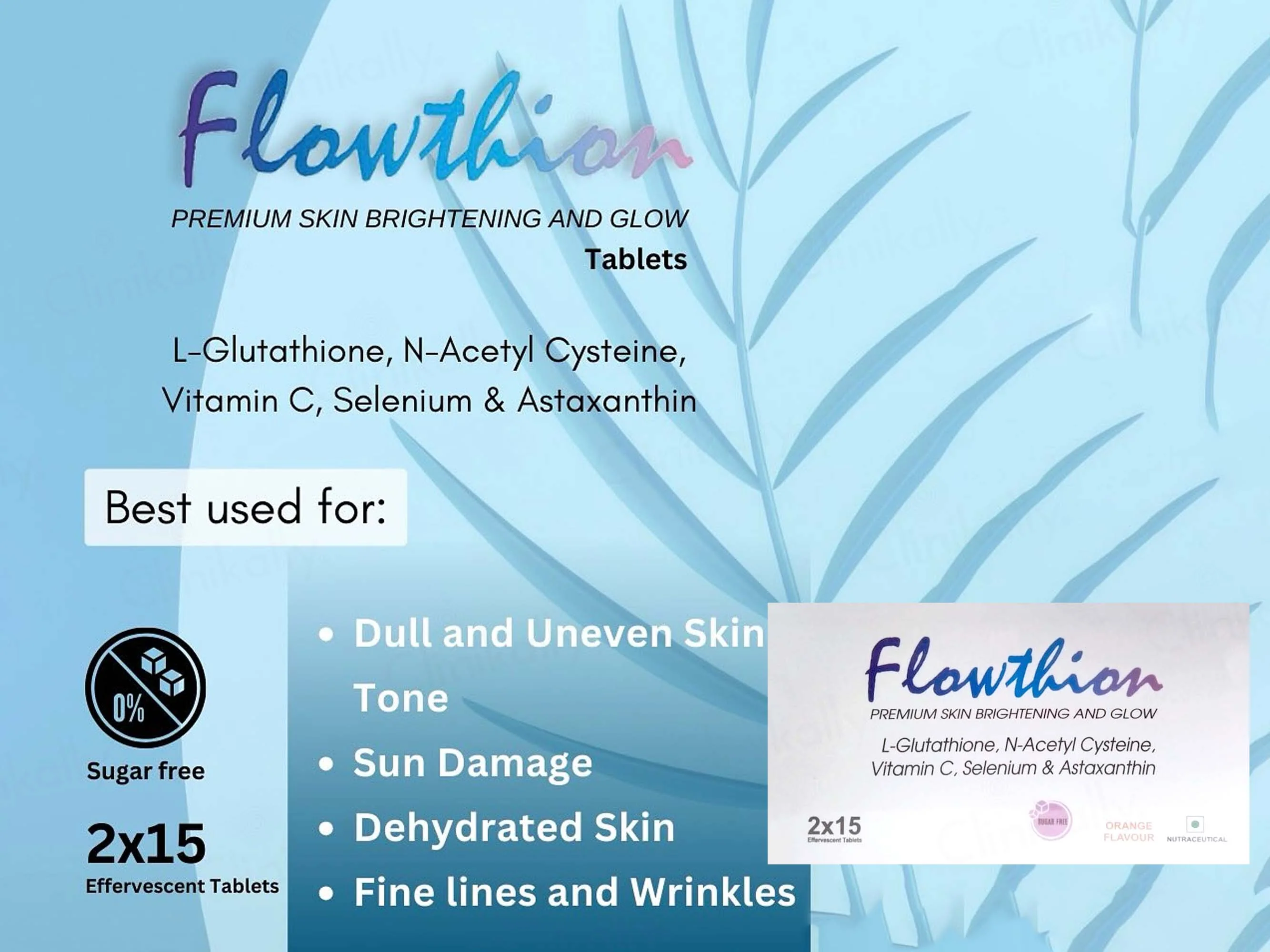 Flowthion Premium Skin Brightening And Glow Effervescent Tablet - Orange Flavour - Image 3