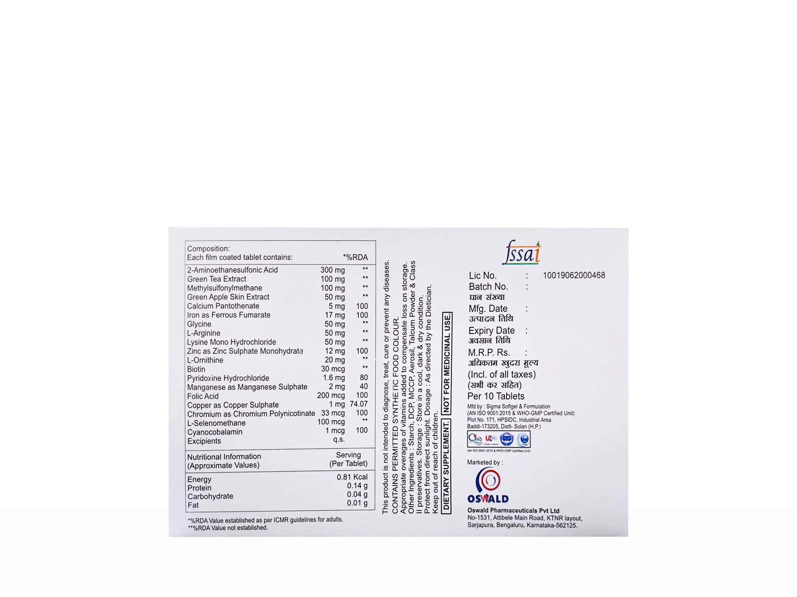 Folliwald Hair Revitalising Veg Tablet - Image 2