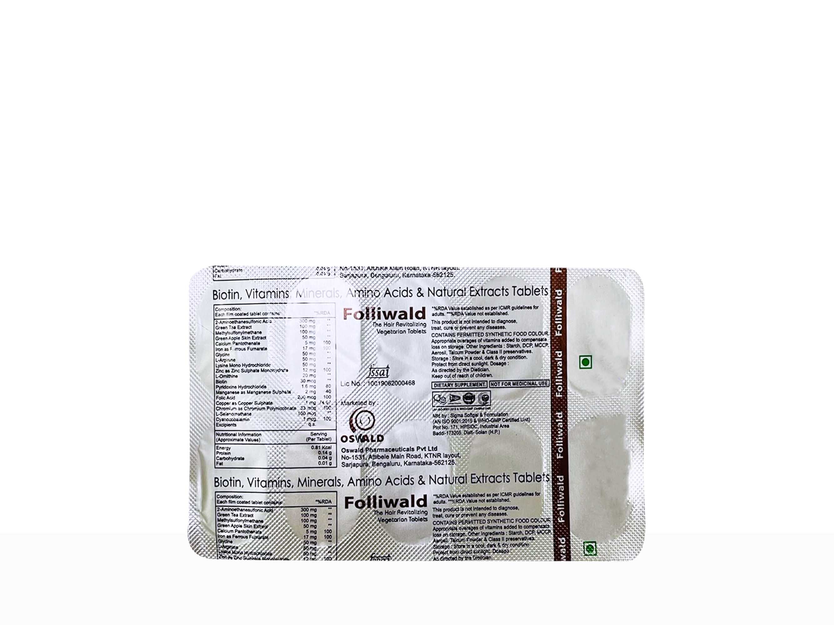 Folliwald Hair Revitalising Veg Tablet - Image 3