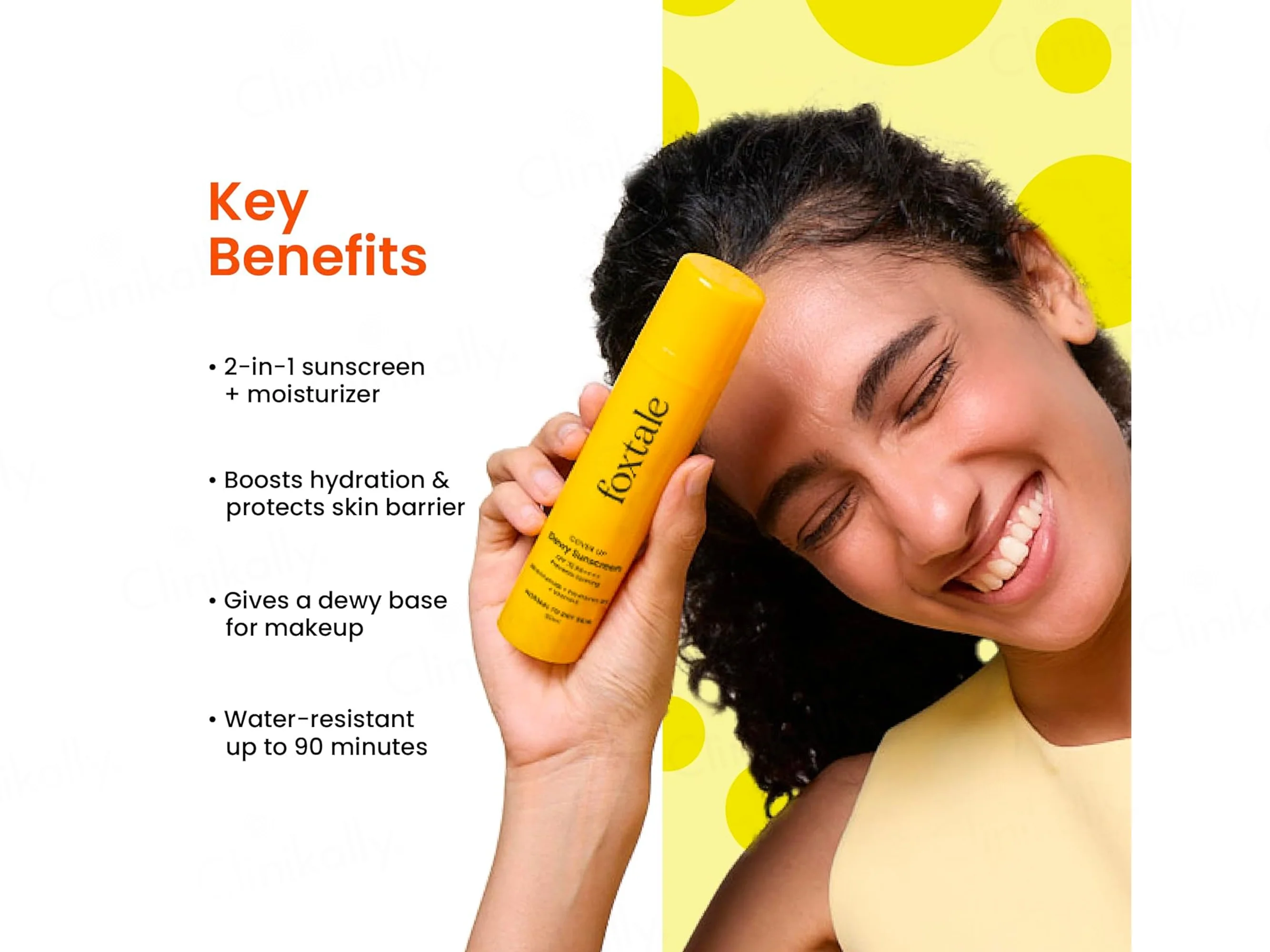 Foxtale Dewy Water-Resistant Sunscreen SPF 70 PA++++ - Image 2