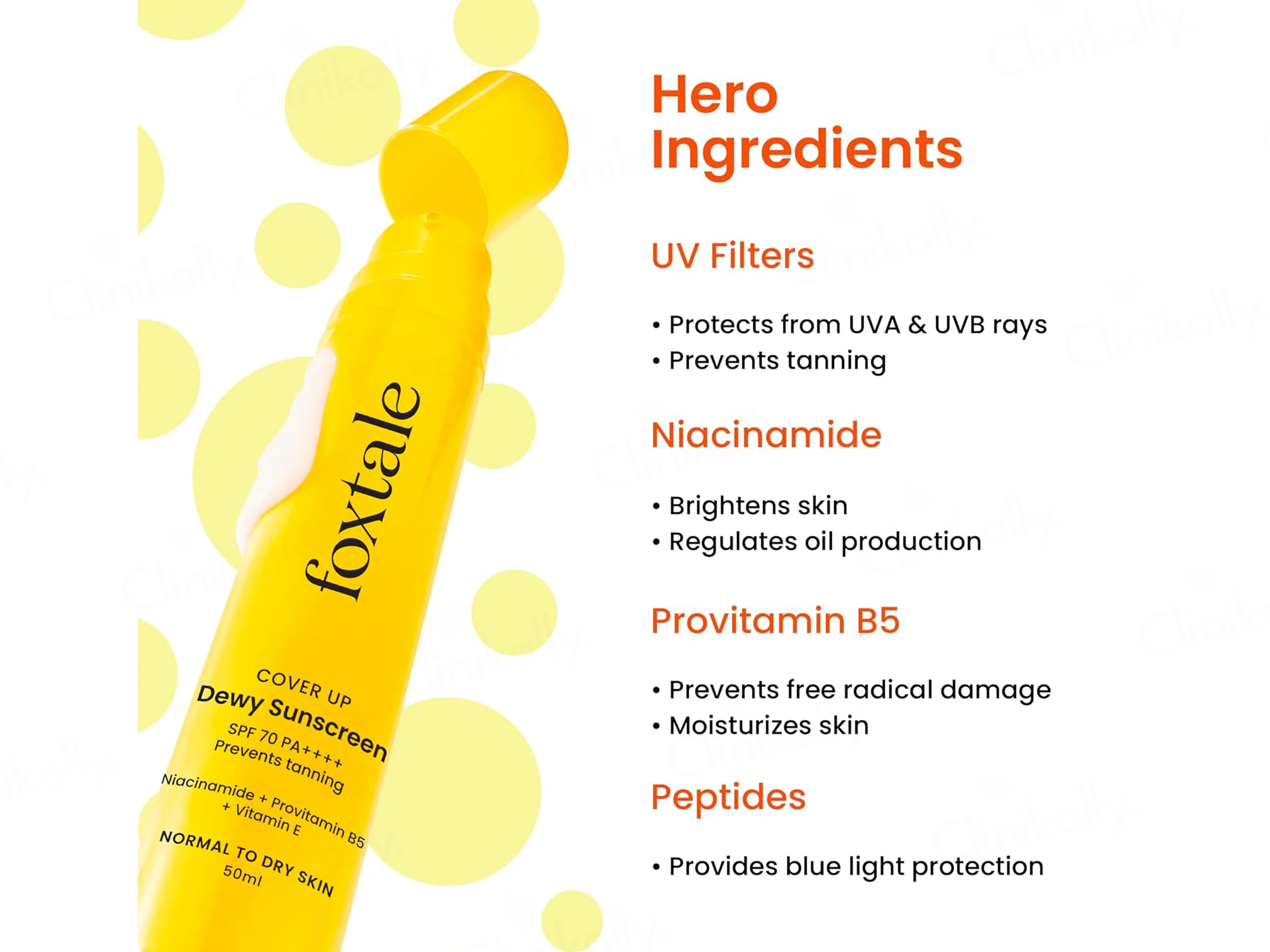 Foxtale Dewy Water-Resistant Sunscreen SPF 70 PA++++ - Image 3