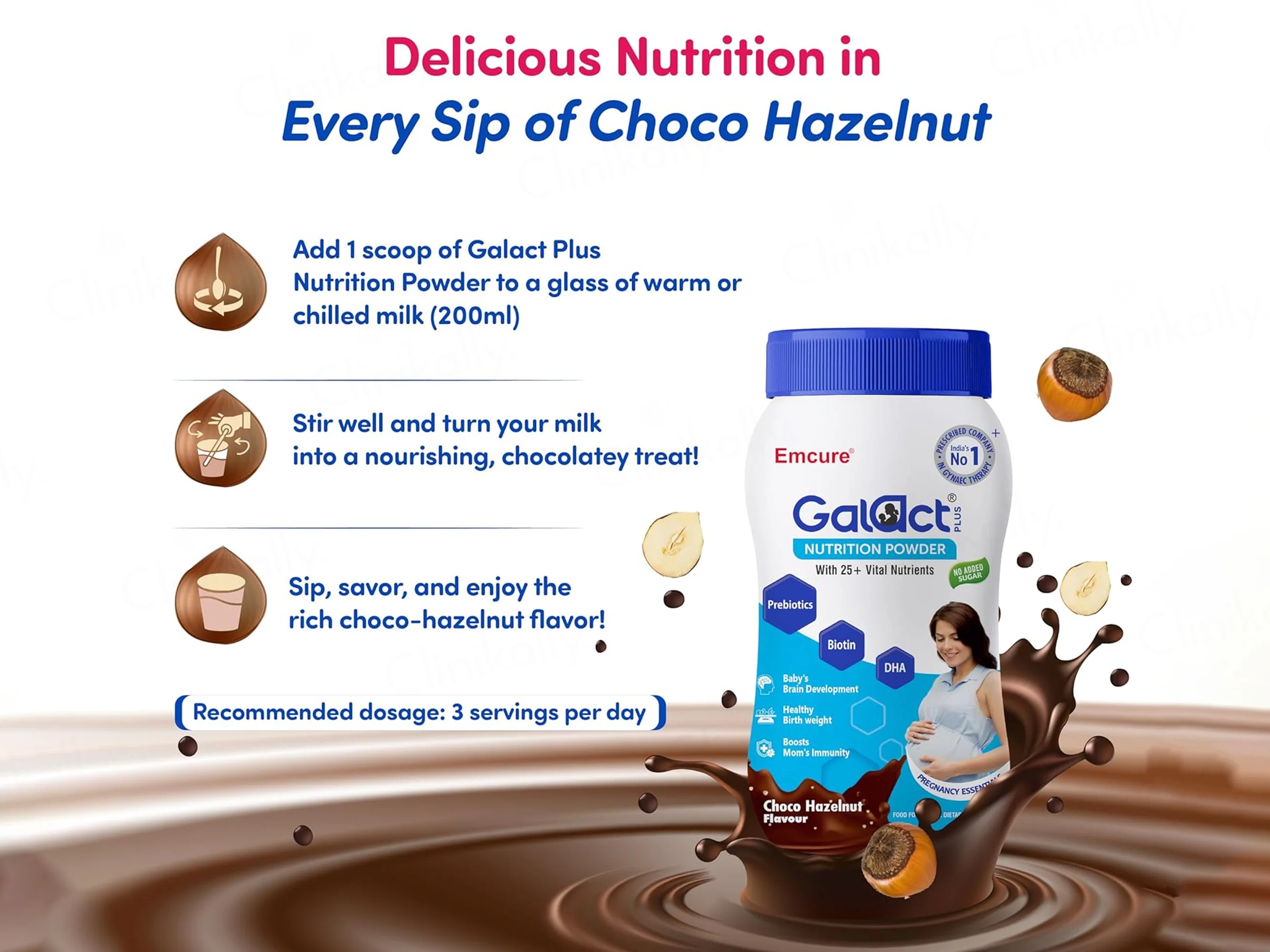 Galact Plus Nutrition Supplement Powder - Choco Hazelnut Flavour - Image 5